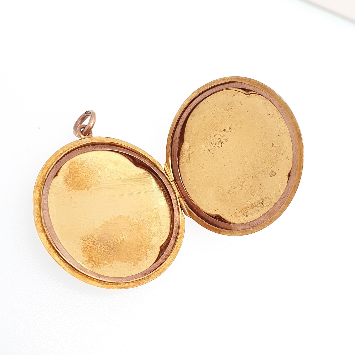Antique Solid 9k 9ct Gold Locket Round 1912 Hallmark Large Big All 9ct 9kt Gold Necklace Photo Picture Pendant Jewelry Jewellery