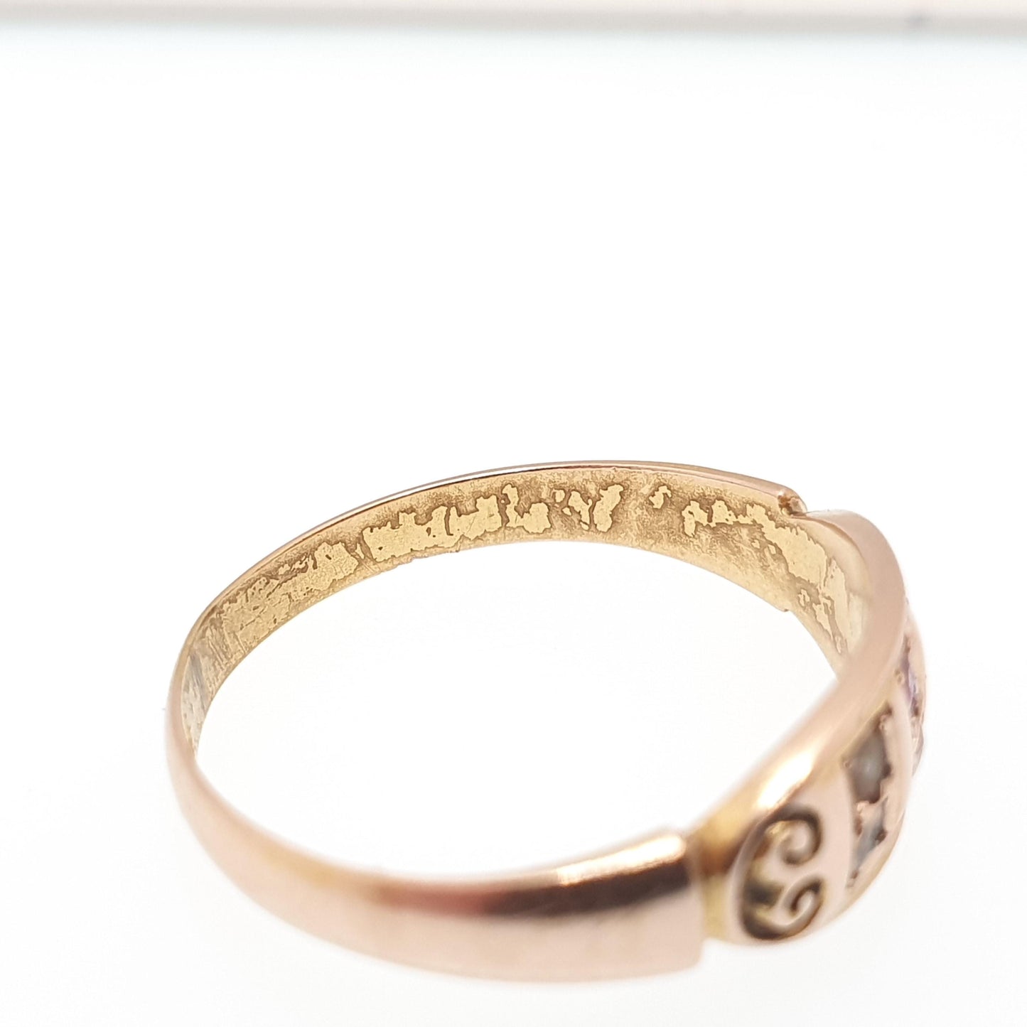 Antique 15ct Rose Gold Ruby Ring Victorian Seed Pearl 1901 Hallmark Solid 625 15 Carat Edwardian Vintage Jewelry Jewellery