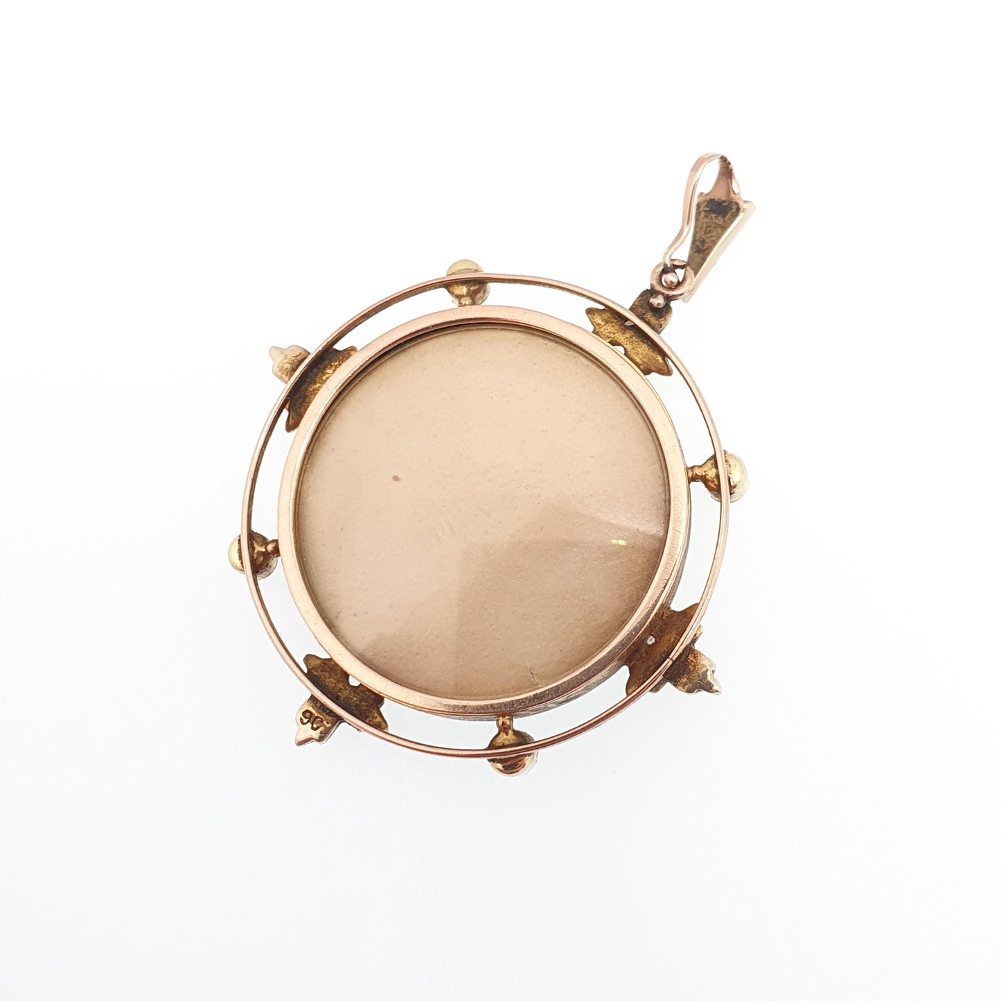 Antique 9ct Gold Seed Pearl Locket Pendant Necklace Art Nouveau Solid 9k 9kt Carat Edwardian Double Sided Vintage Jewelry Jewellery