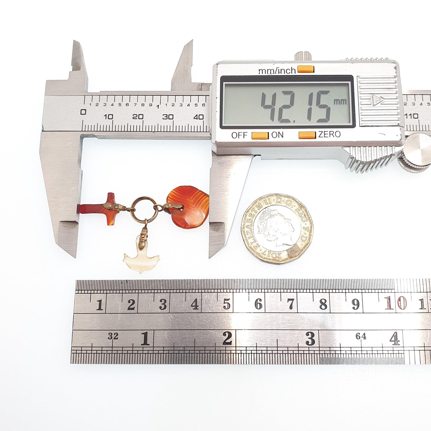 Antique Victorian Hope Faith and Charity Agate Charm Pendant Necklace Genuine Gemstone Quartz Split Ring Heart Cross Anchor