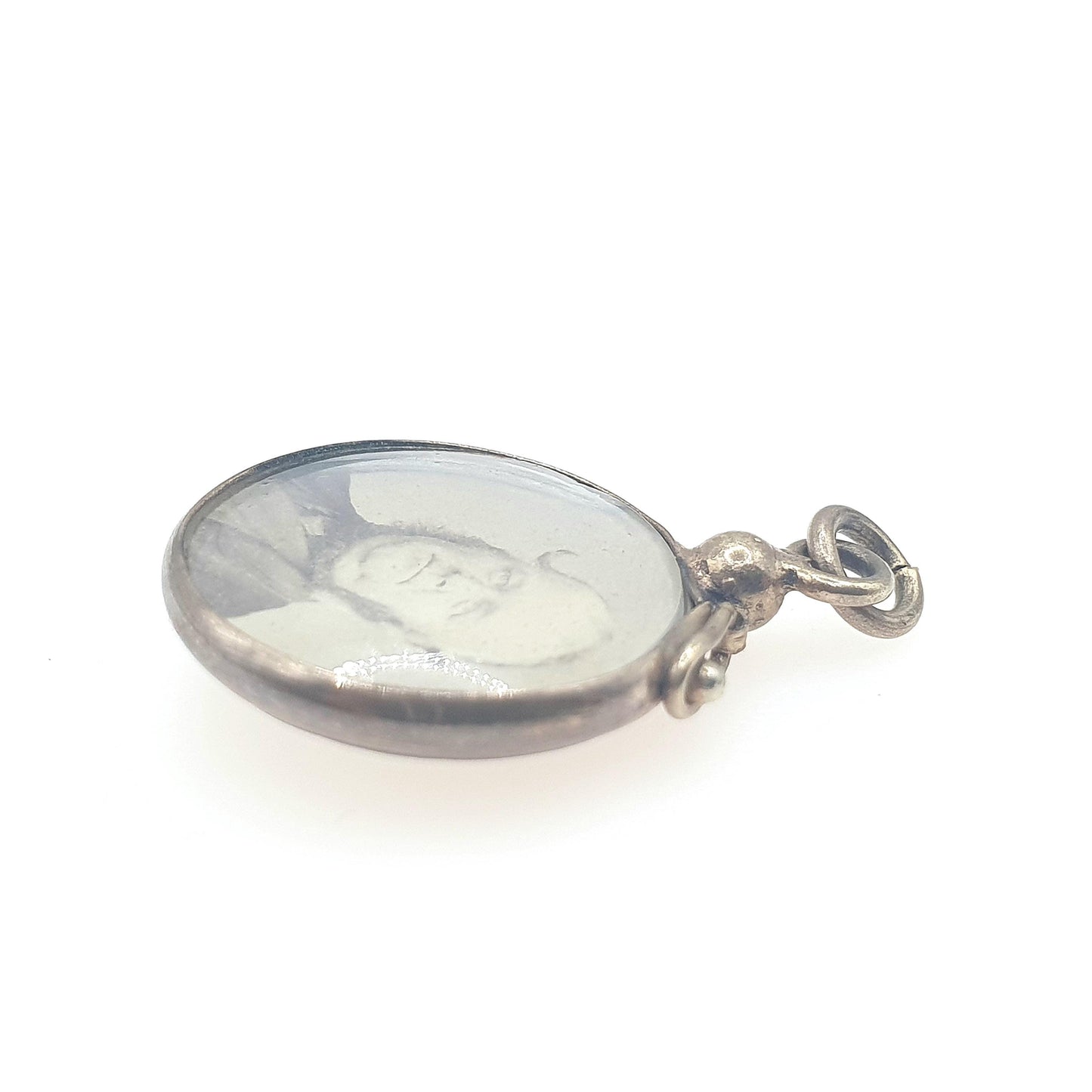 Antique Victorian Gold Gilt Locket Pendant Double Sided Photo Picture Gift Necklace Womens Unisex Jewellery Jewelry