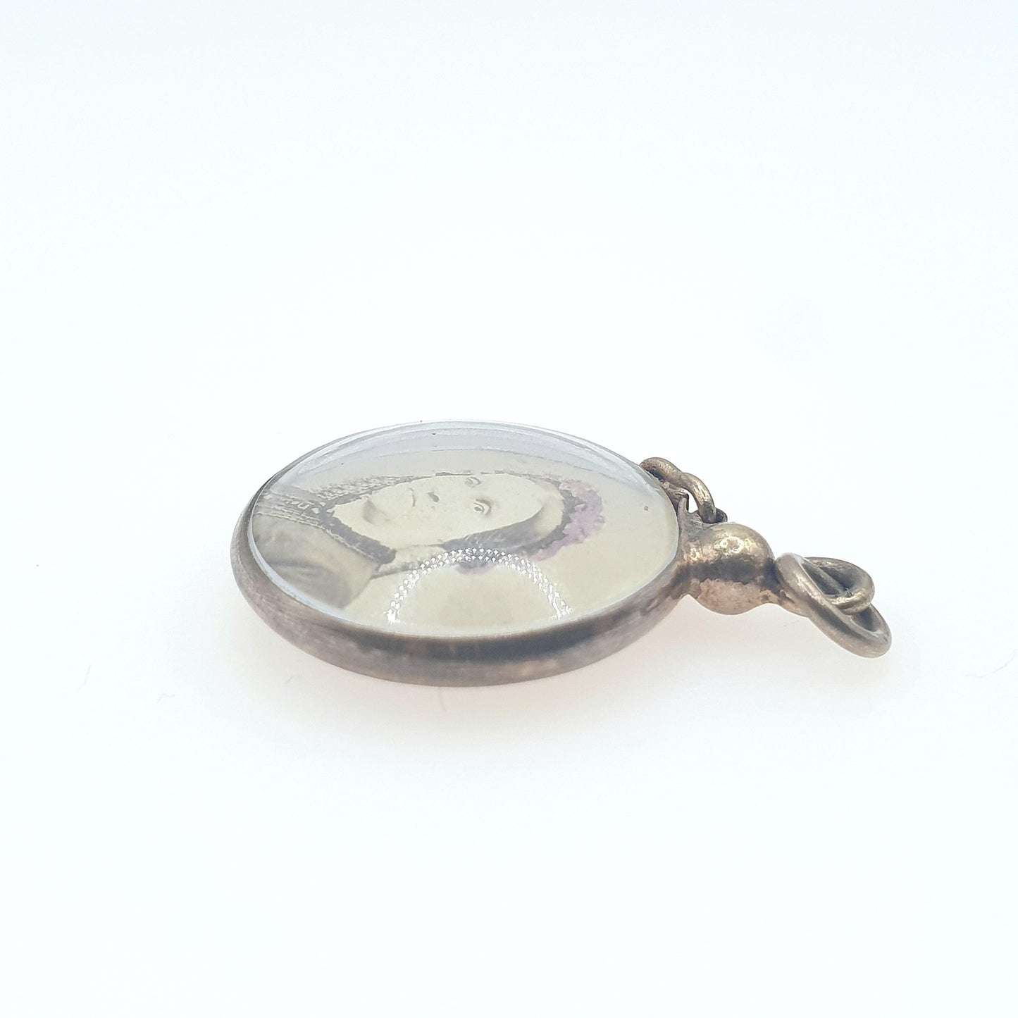Antique Victorian Gold Gilt Locket Pendant Double Sided Photo Picture Gift Necklace Womens Unisex Jewellery Jewelry