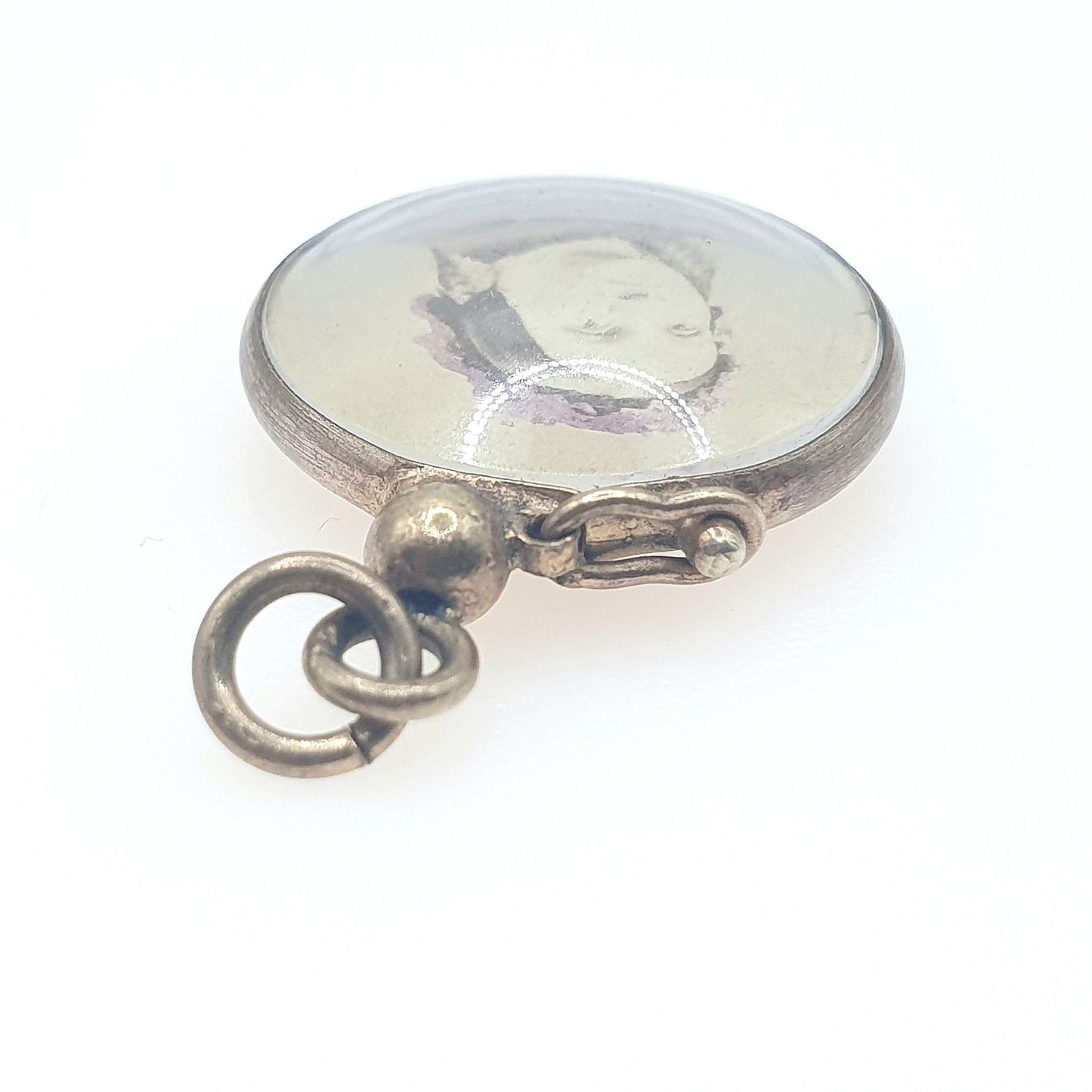 Antique Victorian Gold Gilt Locket Pendant Double Sided Photo Picture Gift Necklace Womens Unisex Jewellery Jewelry
