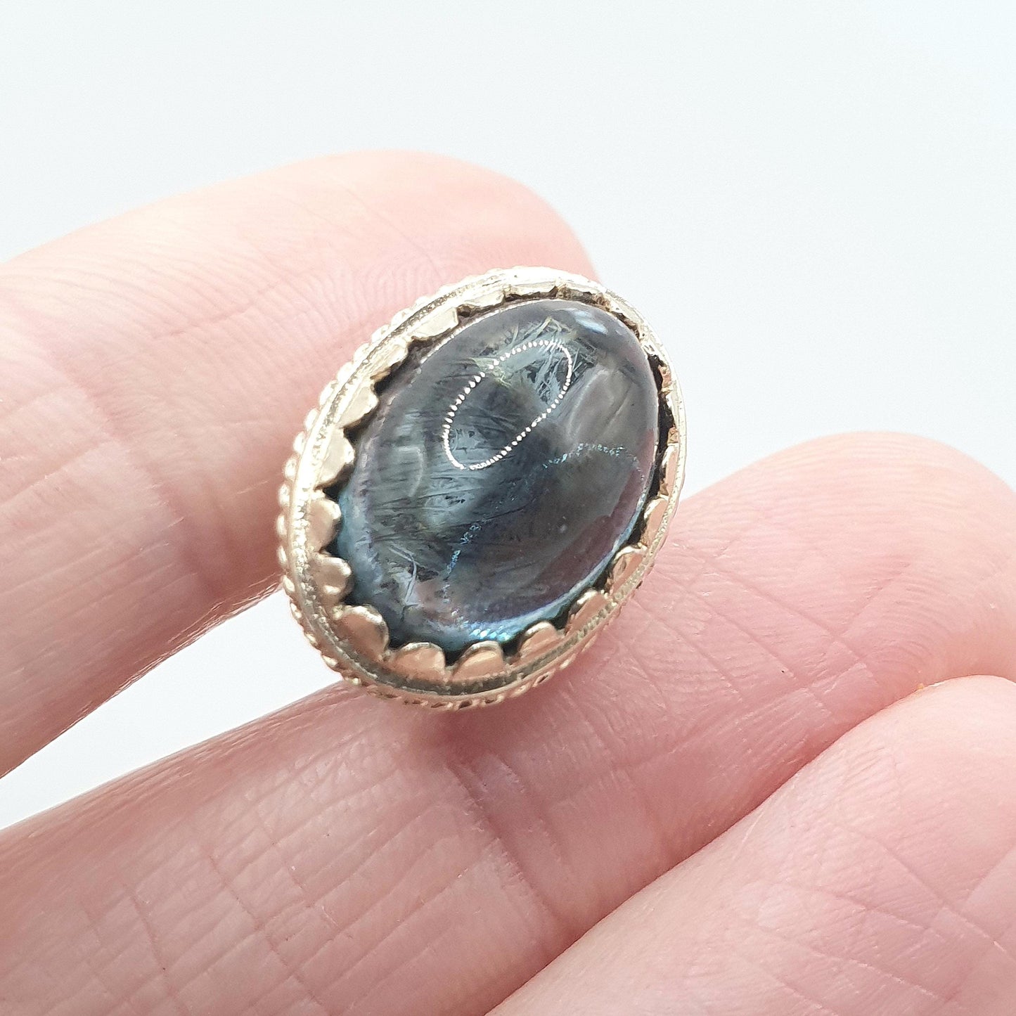 Vintage Sterling Silver Sapphire Paste Fob Pendant Victorian Style Albert Chain Blue Necklace Vintage Ladies Womens Jewelry Jewellery