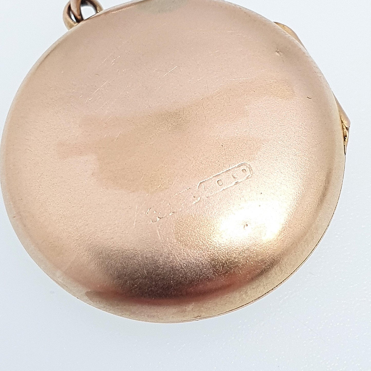 Antique 9ct 9k Gold Diamond Locket Pendant Solid 375 Back & Front Star Centre Necklace Jewelry Jewellery