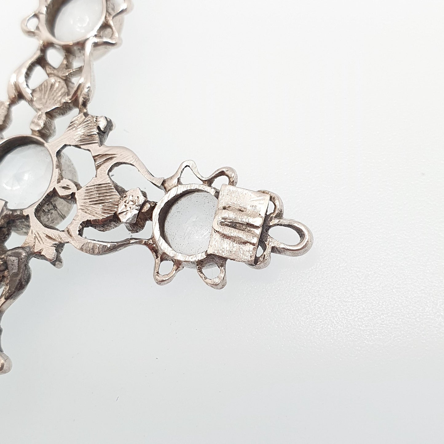 Antique Victorian Solid Silver Rock Crystal Crucifix Necklace Pendant Quartz Gemstone Very Large Big Jewelry Vintage Jewelry