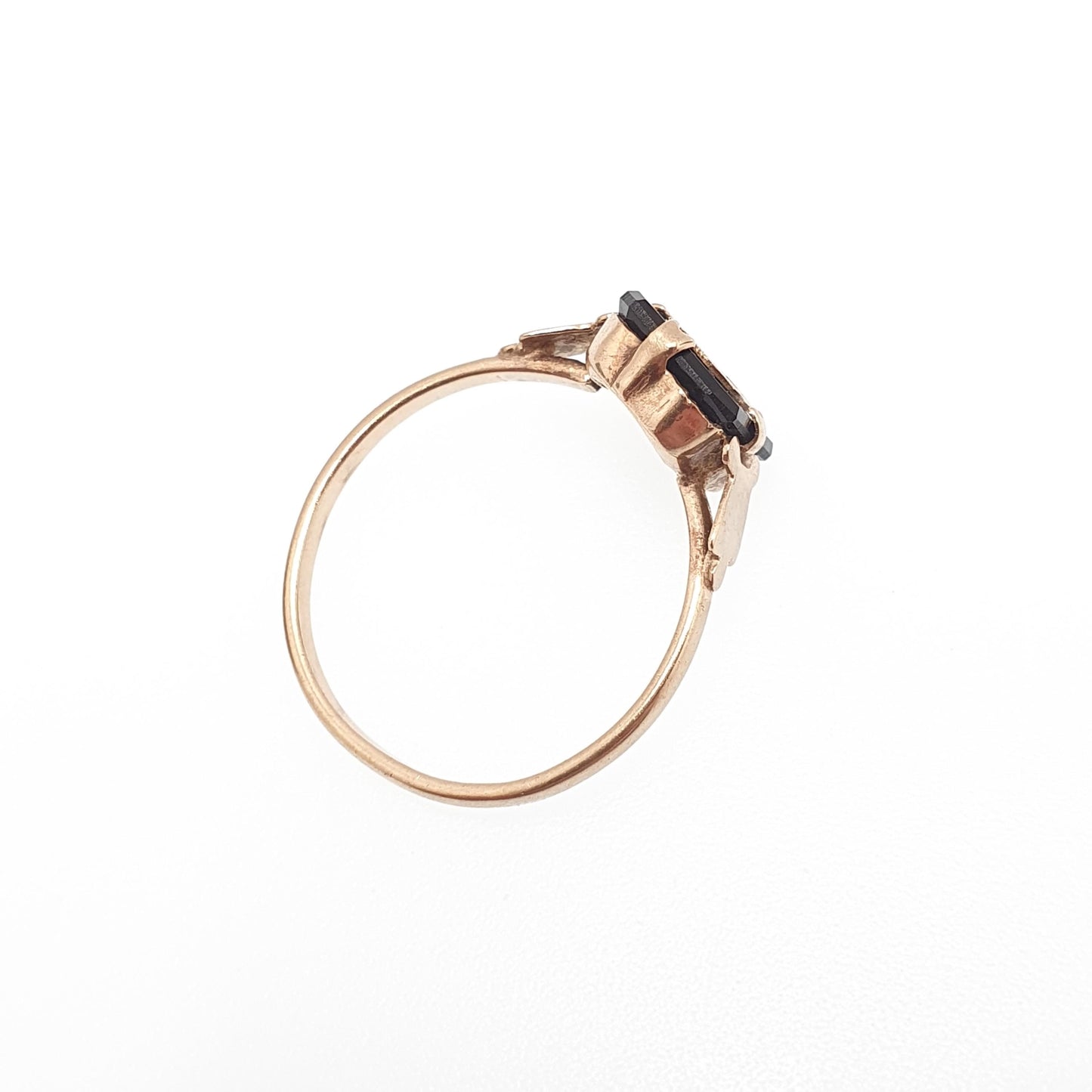 Antique 9ct Gold "S" S Initial Ring Art Deco Onyx Gemstone Signet Rectangular Letter Name Solid 9k 9kt Vintage Jewelry Jewellery