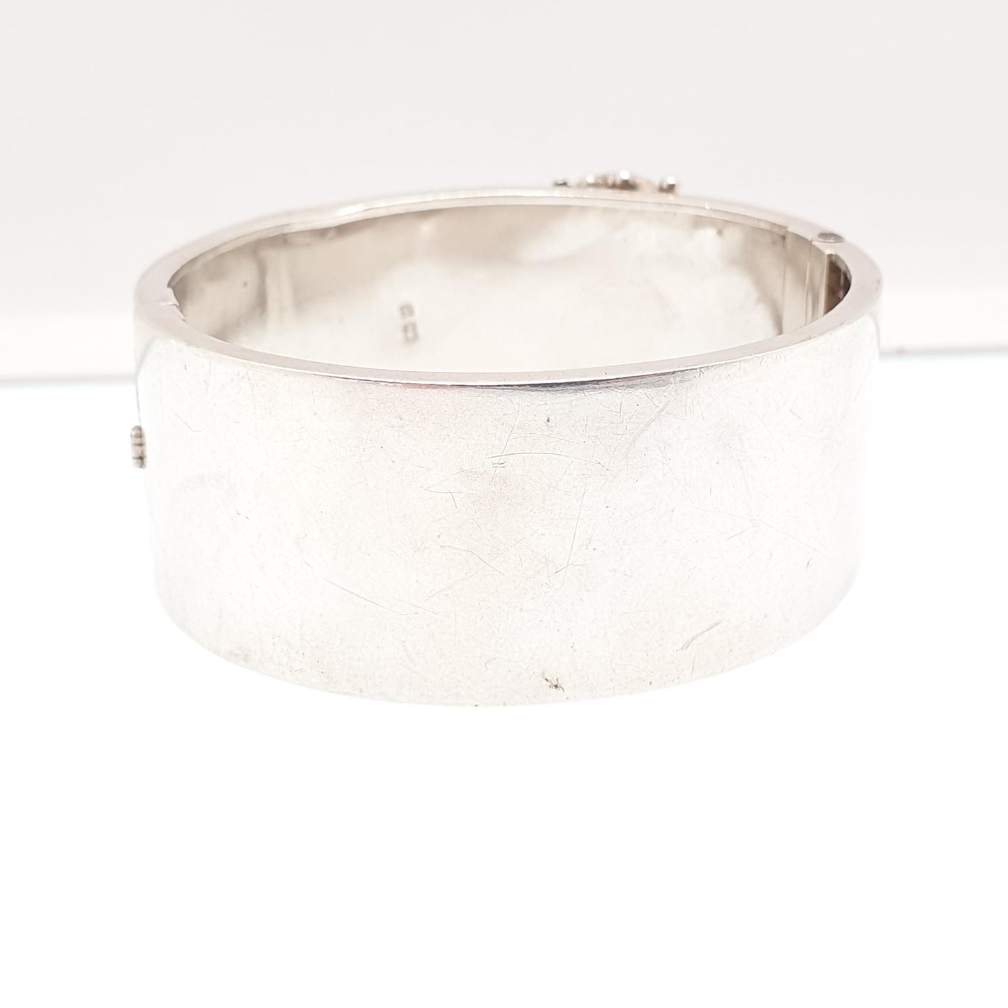 Antique Victorian Sterling Silver Buckle Bracelet Snap Bangle 1886 Hallmark 35.61g Belt Hand Engraved Fine Estate 1800s Belt Vintage Womens