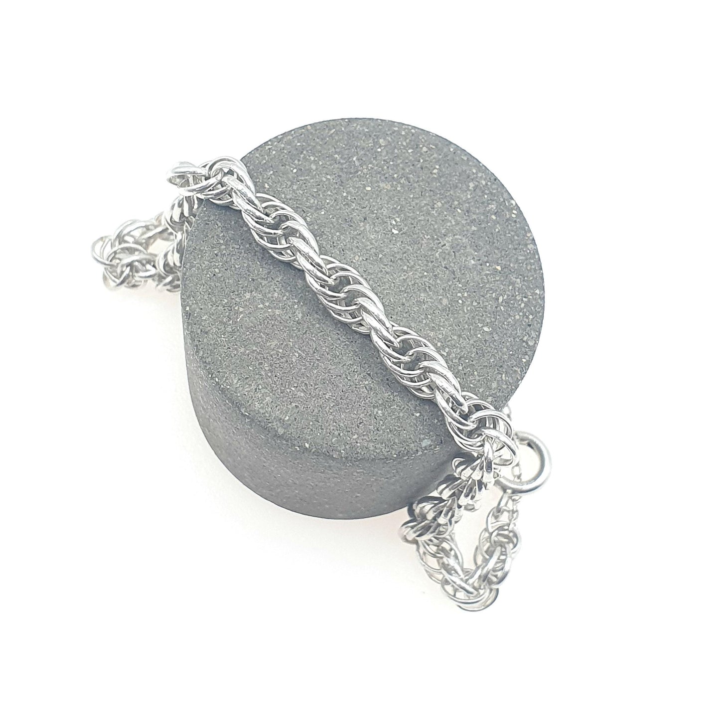 Vintage Sterling Silver Rope Link Bracelet Helix Twist Chain Solid 925 8.80g 18cm Womens Mens Jewellery Jewelry