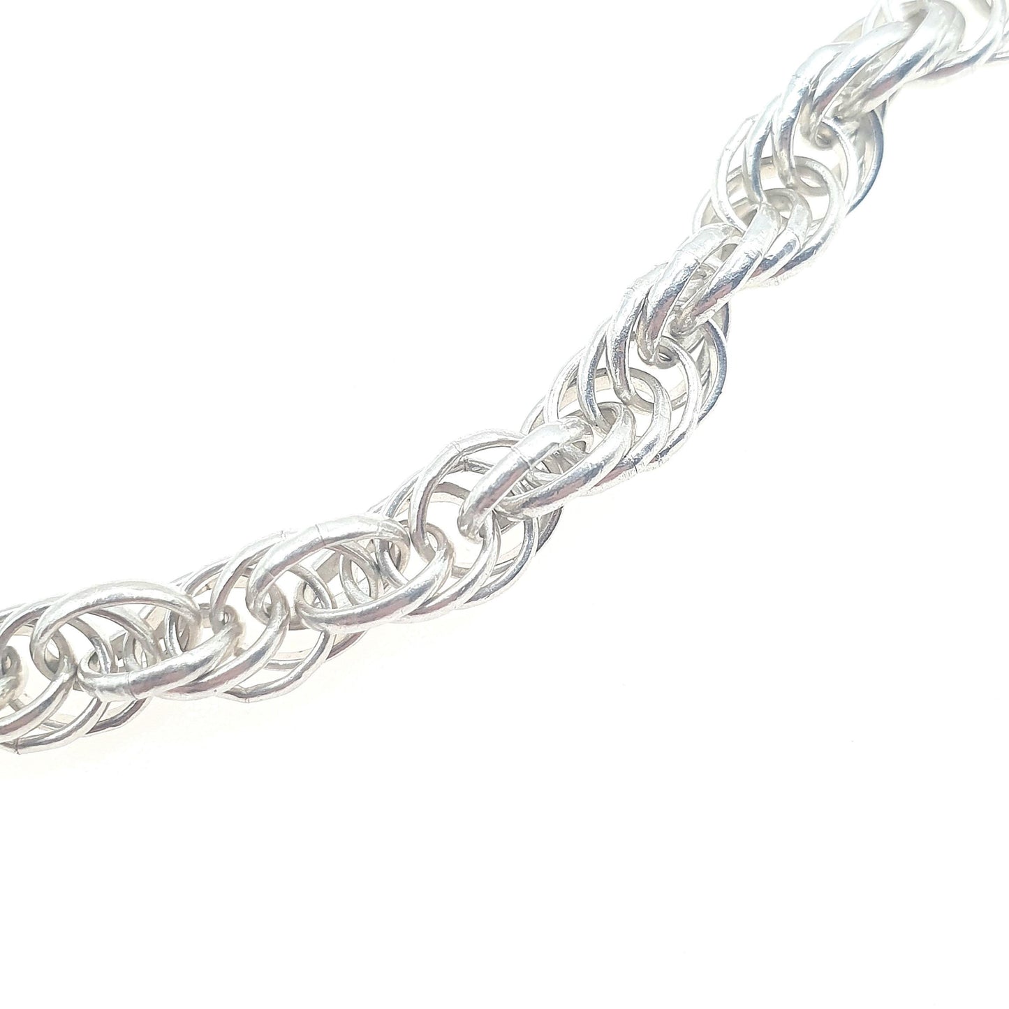 Vintage Sterling Silver Rope Link Bracelet Helix Twist Chain Solid 925 8.80g 18cm Womens Mens Jewellery Jewelry