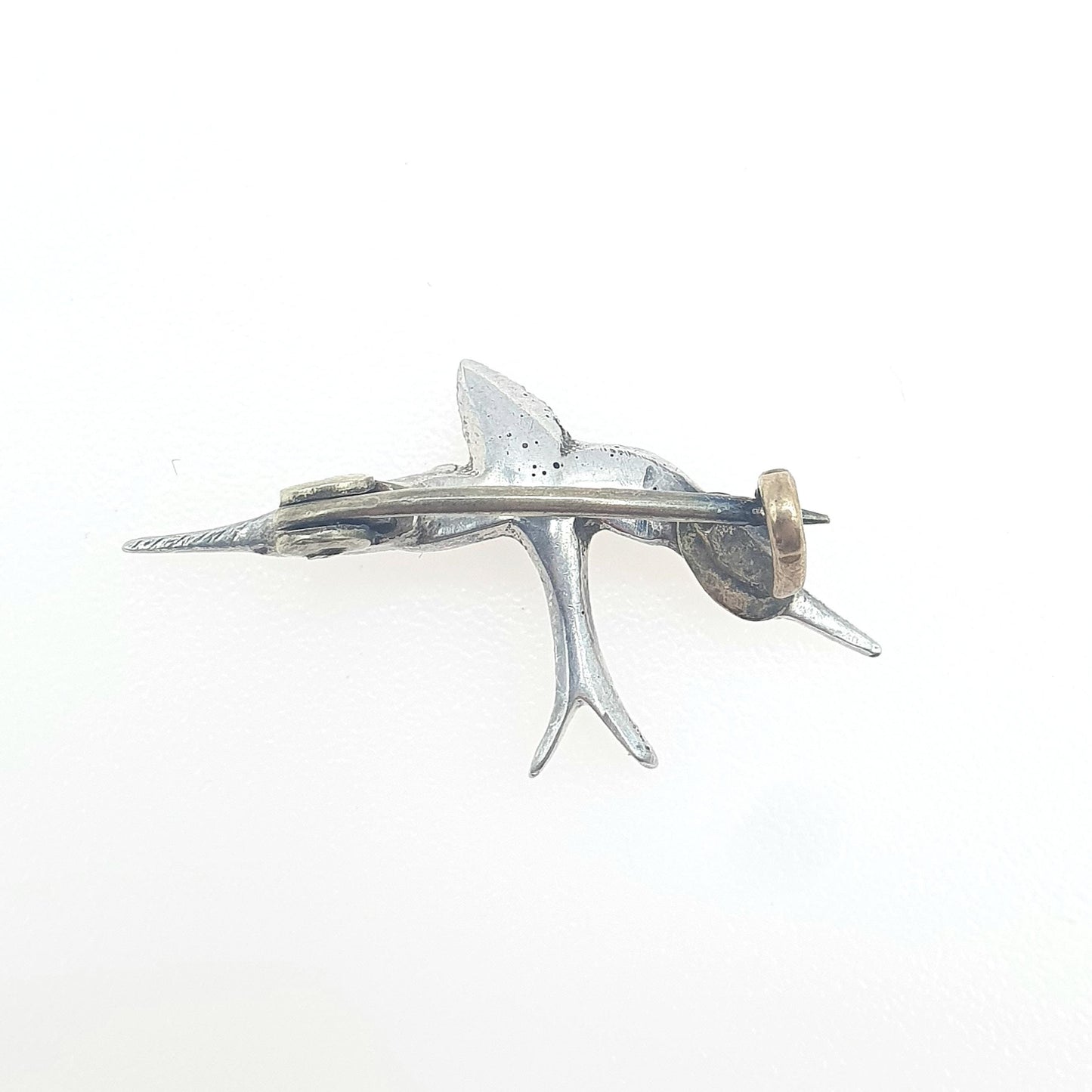 Antique Victorian Solid Silver Diamond Paste Bird Brooch Swallow Sweet Songbird Small Cute Womens Jewelry Jewellery