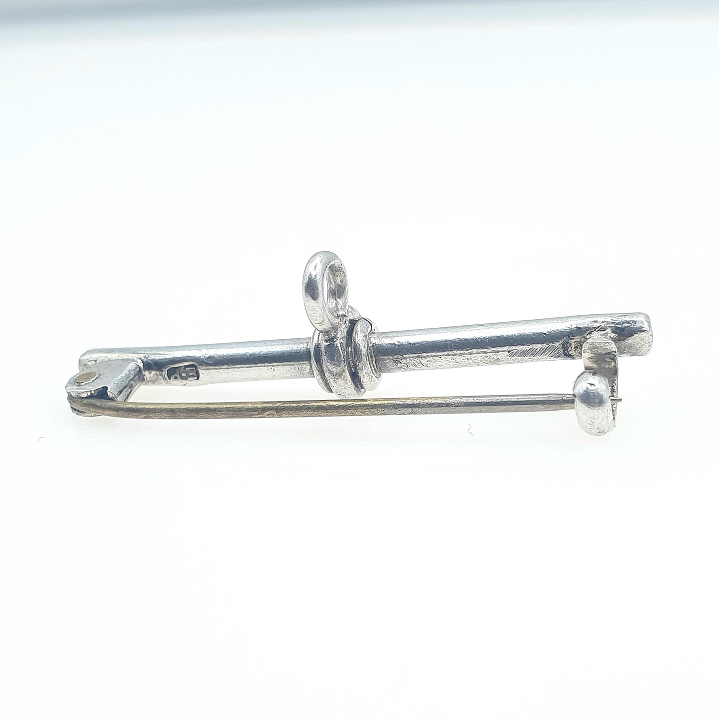 Antique Solid Silver T Bar Fob Brooch Pin Nurse Fob Albert Chain Genuine Vintage Unisex Mens Womens Jewelry Jewellery