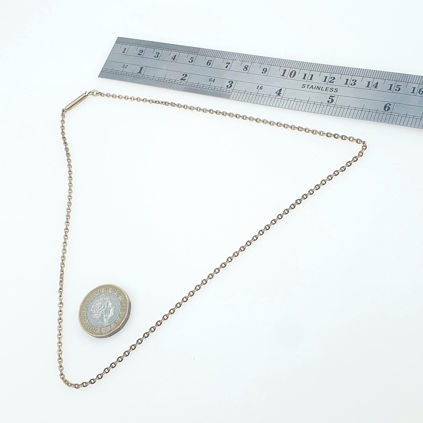 Antique Rose Rolled Gold Chain Necklace Cable Trace Link Gold Filled 46cm 18.1" 4.42g Vintage Mens Womens