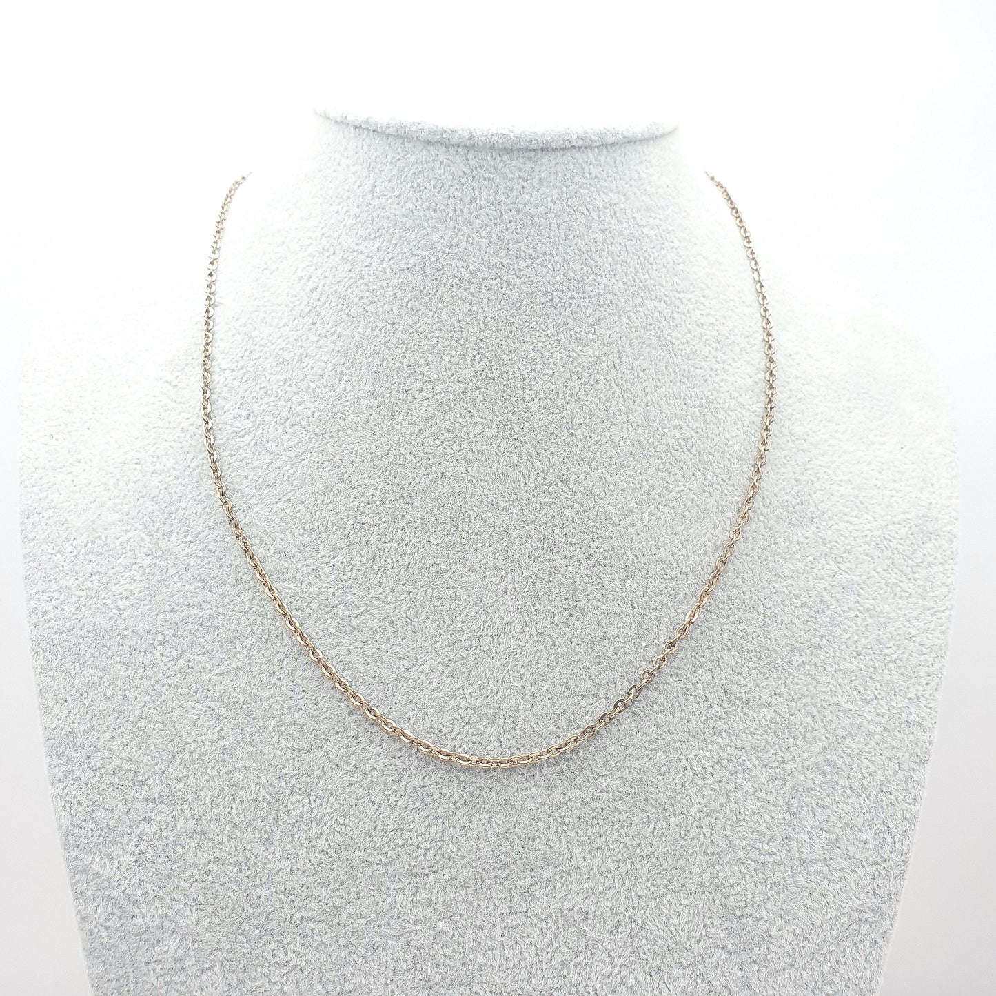 Antique Rose Rolled Gold Chain Necklace Cable Trace Link Gold Filled 46cm 18.1" 4.42g Vintage Mens Womens