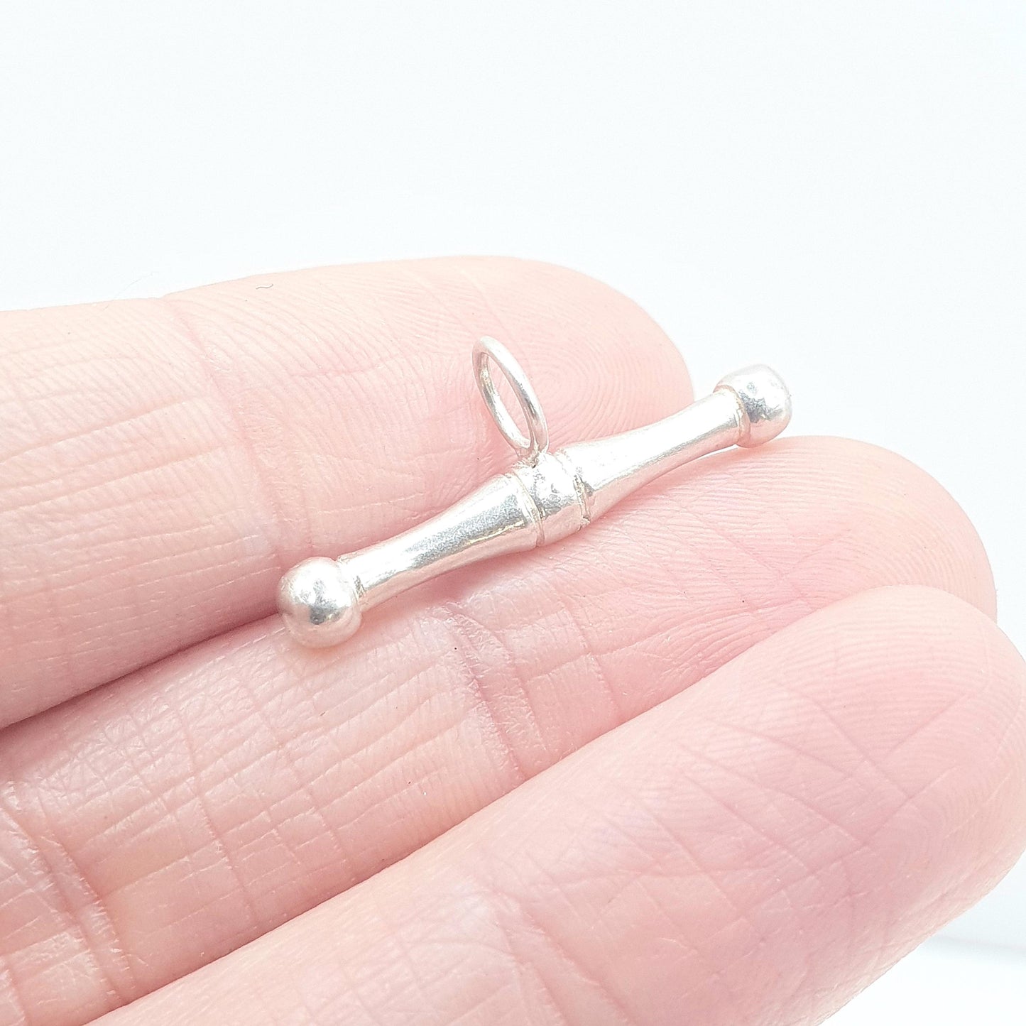 Vintage Sterling Silver T Bar Pendant Albert Chain Style Solid 925 Necklace Womens Mens Unisex Jewelry Jewellery