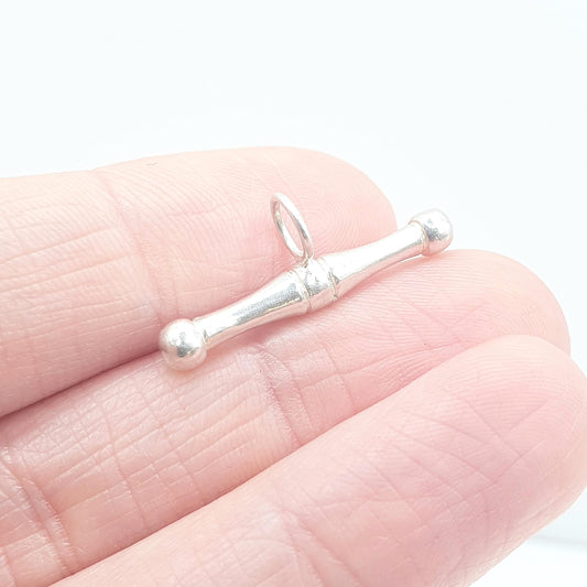 Vintage Sterling Silver T Bar Pendant Albert Chain Style Solid 925 Necklace Womens Mens Unisex Jewelry Jewellery