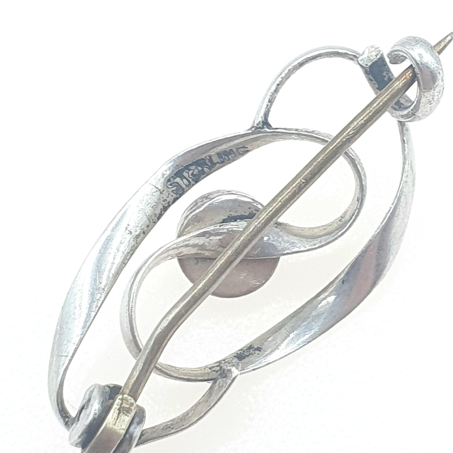 Antique Charles Horner Sterling Silver Knot Brooch Diamond Paste Infinity Knot Art Nouveau 1920s Vintage Womens Jewellery Jewelry