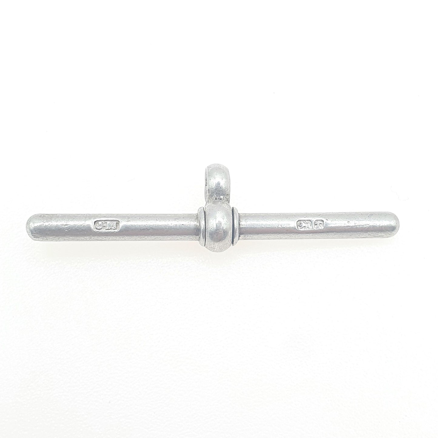Antique Victorian Sterling Silver T Bar Pendant Fob Albert Chain Charm Necklace Vintage Mens Womens Jewelry Jewellery