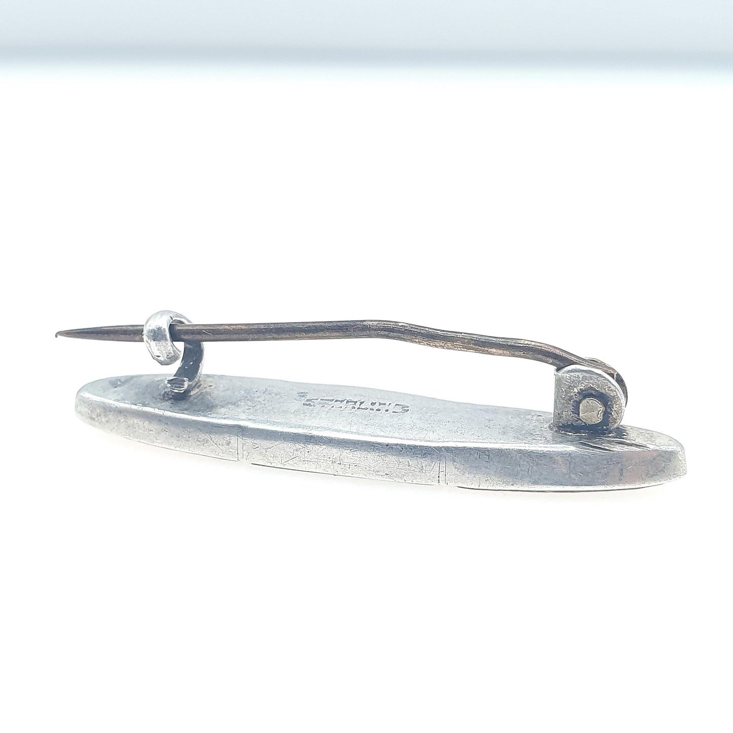Antique Victorian Sterling Silver Aberdeenshire Granite Brooch Scottish Pink & Grey Vintage Scotland Womens Jewelry Jewellery