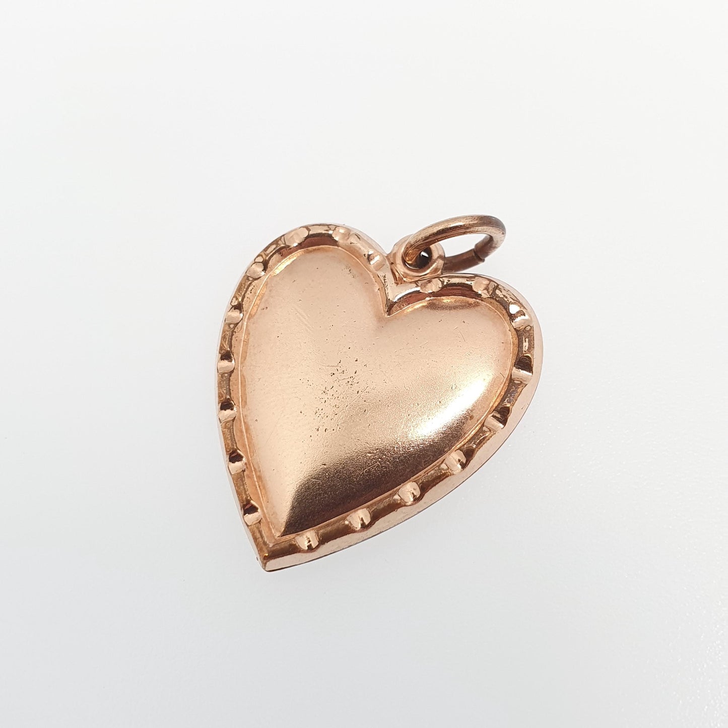 Antique Victorian Rolled Gold Heart Faux Seed Pearl Garnet Paste Necklace Pendant Charm Puffer Gold Filled Womens Jewelry Vintage Jewellery