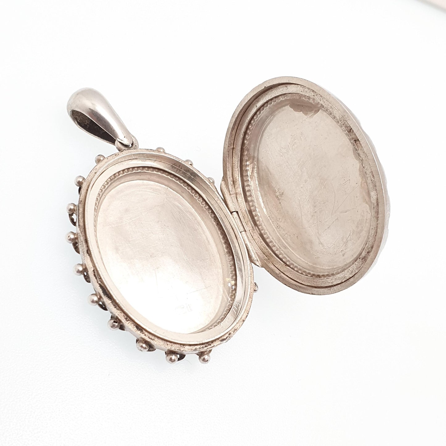 Antique Victorian Sterling Silver Bird Locket Floral Flower Pendant 1880 Hallmark Picture Photo Aesthetic Vintage Jewelry Jewellery