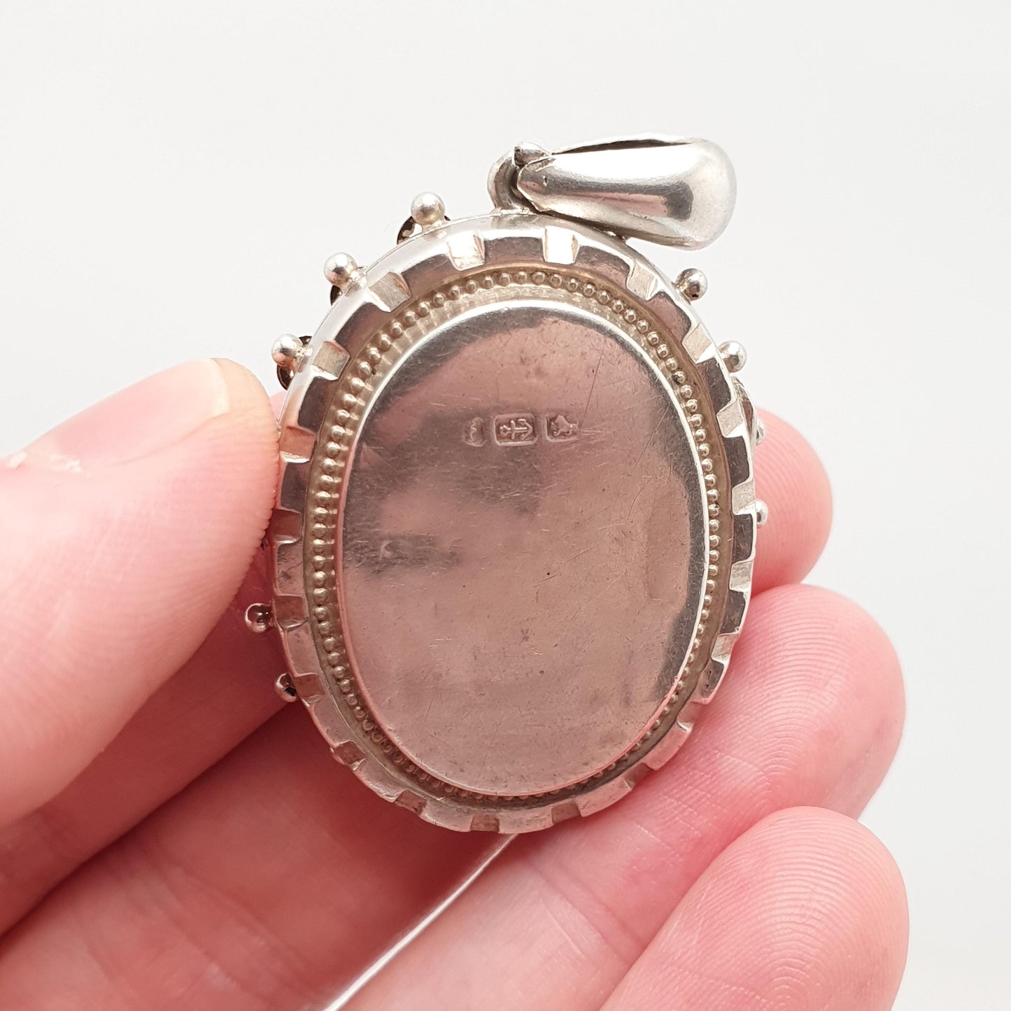 Antique Victorian Sterling Silver Bird Locket Floral Flower Pendant 1880 Hallmark Picture Photo Aesthetic Vintage Jewelry Jewellery