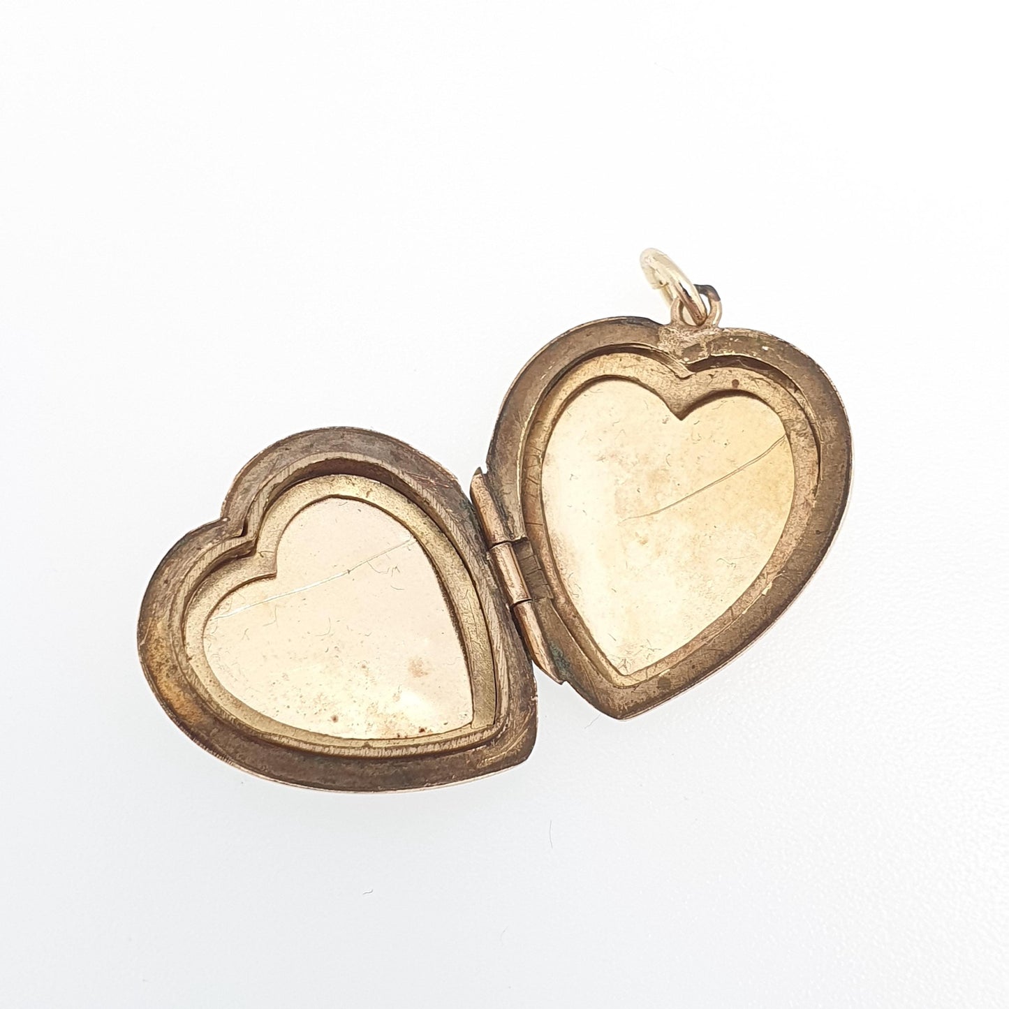 Antique 9ct 9k Gold Heart Locket Sunburst Art Deco Solid Yellow Gold Back & Front Engraved 1920s Necklace Photo Pendant Jewelry Jewellery