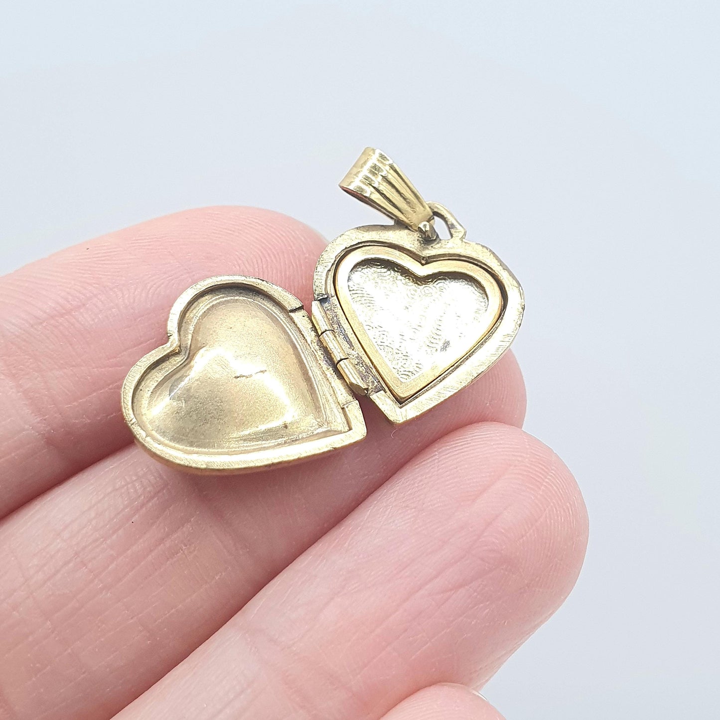 Vintage Rolled Gold Heart Locket Pearl Centre Gold Filled Necklace Pendant Picture Photo Cute Gift Retro Jewelry Jewellery