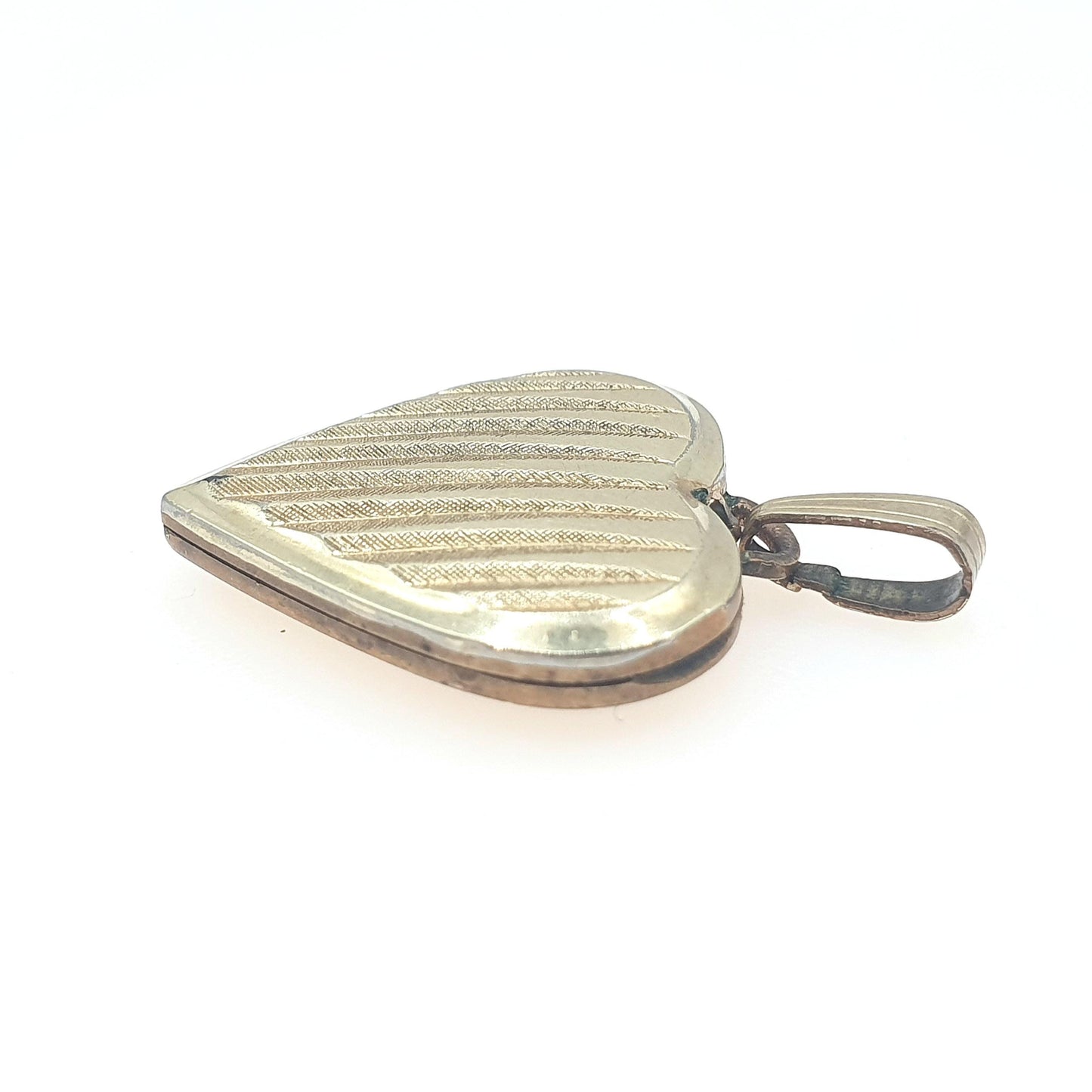 Vintage Rolled Gold Heart Locket Gold Filled Necklace Pendant Engraved Picture Photo Cute Gift Womens Ladies Retro Jewelry Jewellery