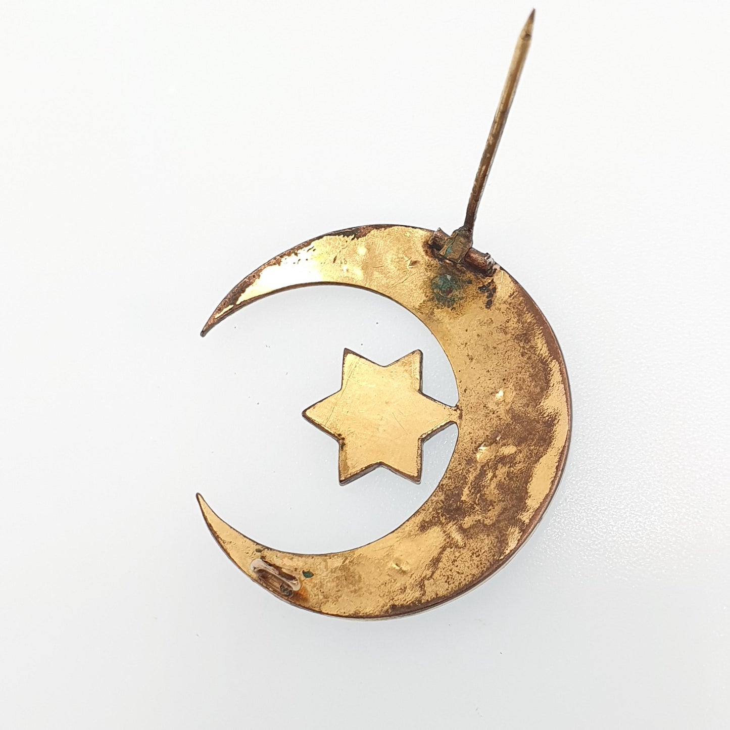 Antique Victorian Bohemian Garnet Star Brooch Crescent Moon Starburst Rolled Gold Renaissance Revival Pyrope Vintage Jewelry Jewellery