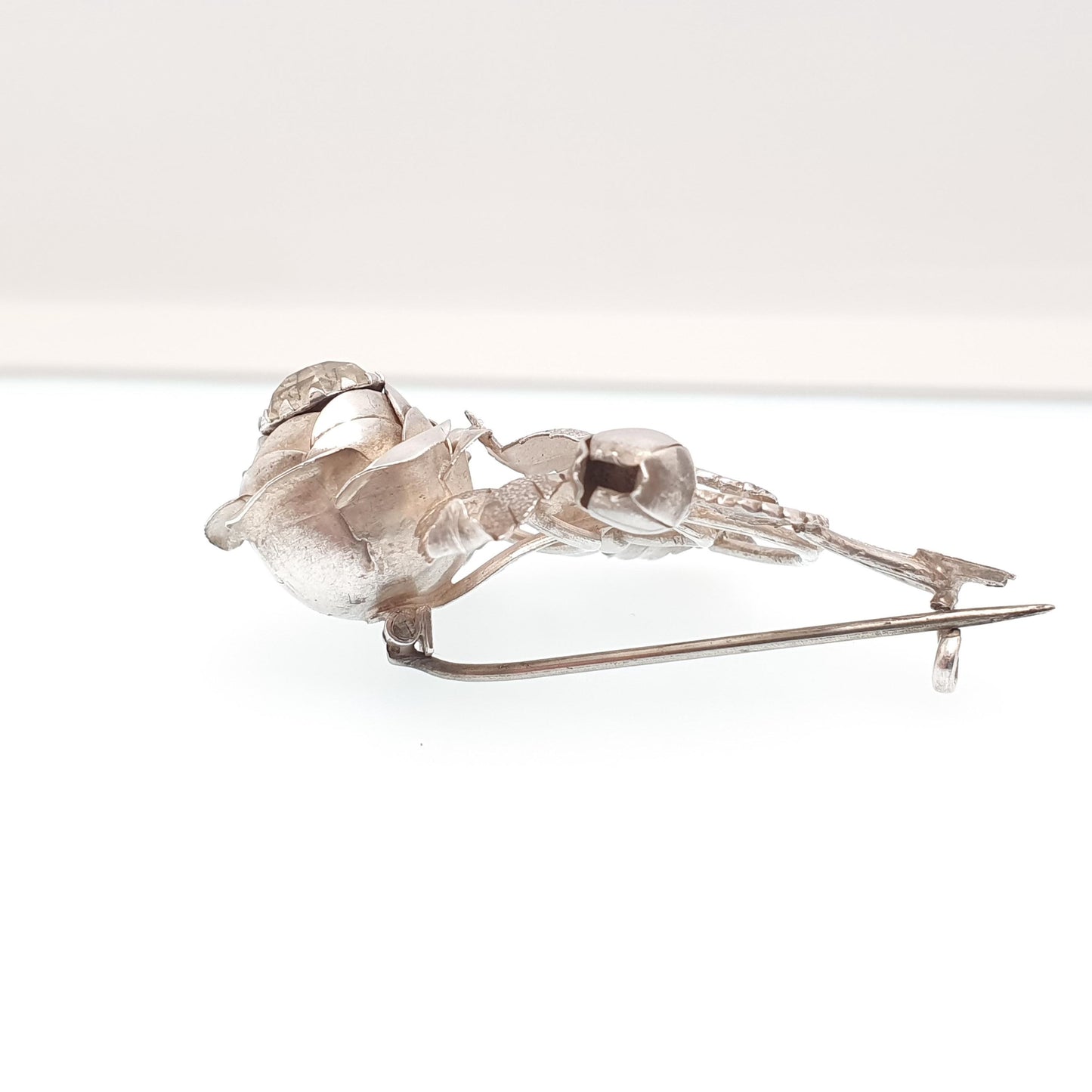 Antique Victorian Diamond Paste Rose Flower Sterling Silver Brooch Pin 1890 Hallmark Fine Sparkly Vintage Floral Womens Jewelry Jewellery