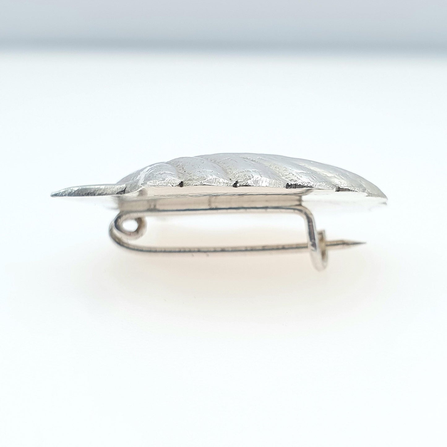 Vintage Sterling Silver Seashell Brooch Naturalisitc Nautical Ocean 925 Mermaid Clam Jewelry Womens Jewellery
