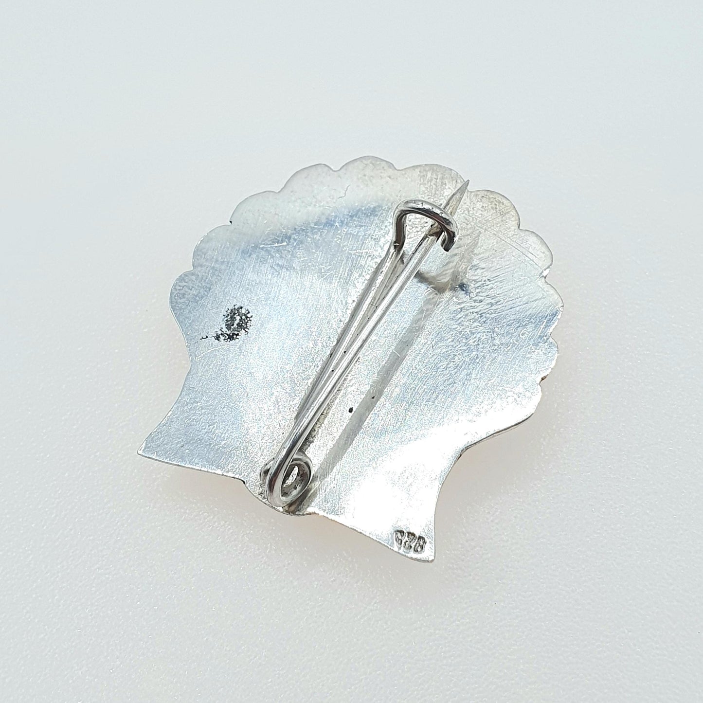 Vintage Sterling Silver Seashell Brooch Naturalisitc Nautical Ocean 925 Mermaid Clam Jewelry Womens Jewellery