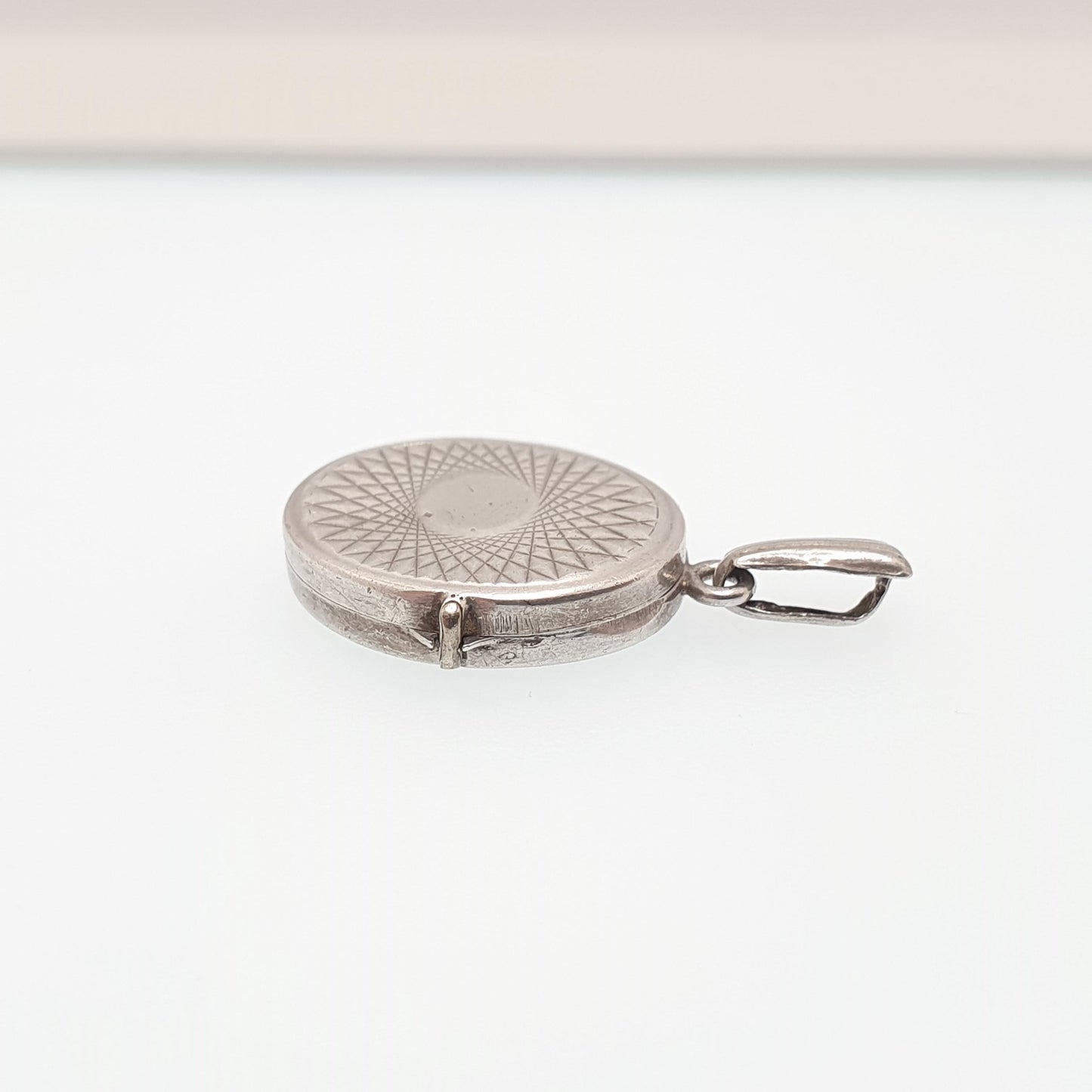Vintage GEORG JENSEN Sterling Silver Locket Gyroscope Oval Necklace Small Pendant Tiny Picture Photo Jewelry Jewellery