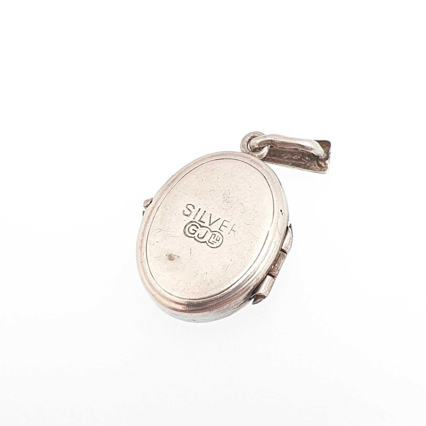 Vintage GEORG JENSEN Sterling Silver Locket Gyroscope Oval Necklace Small Pendant Tiny Picture Photo Jewelry Jewellery