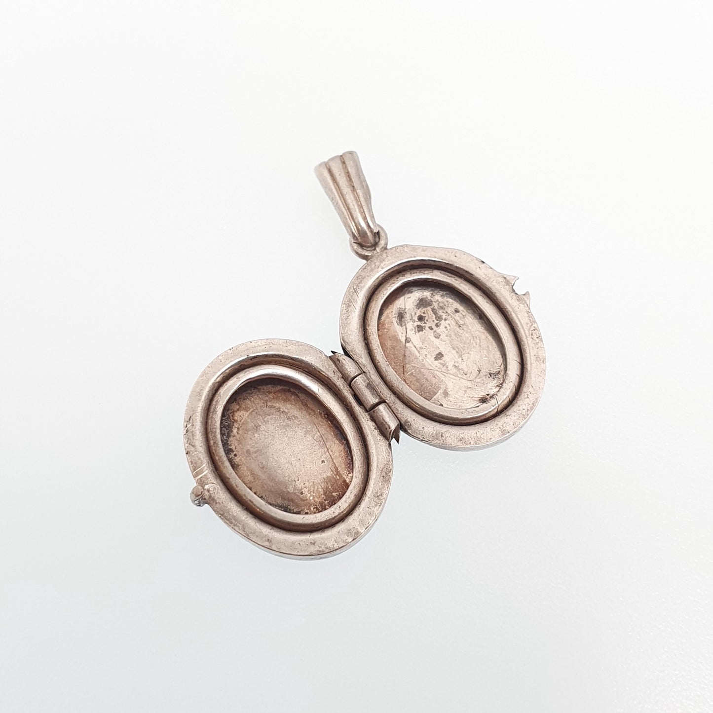 Vintage GEORG JENSEN Sterling Silver Locket Gyroscope Oval Necklace Small Pendant Tiny Picture Photo Jewelry Jewellery