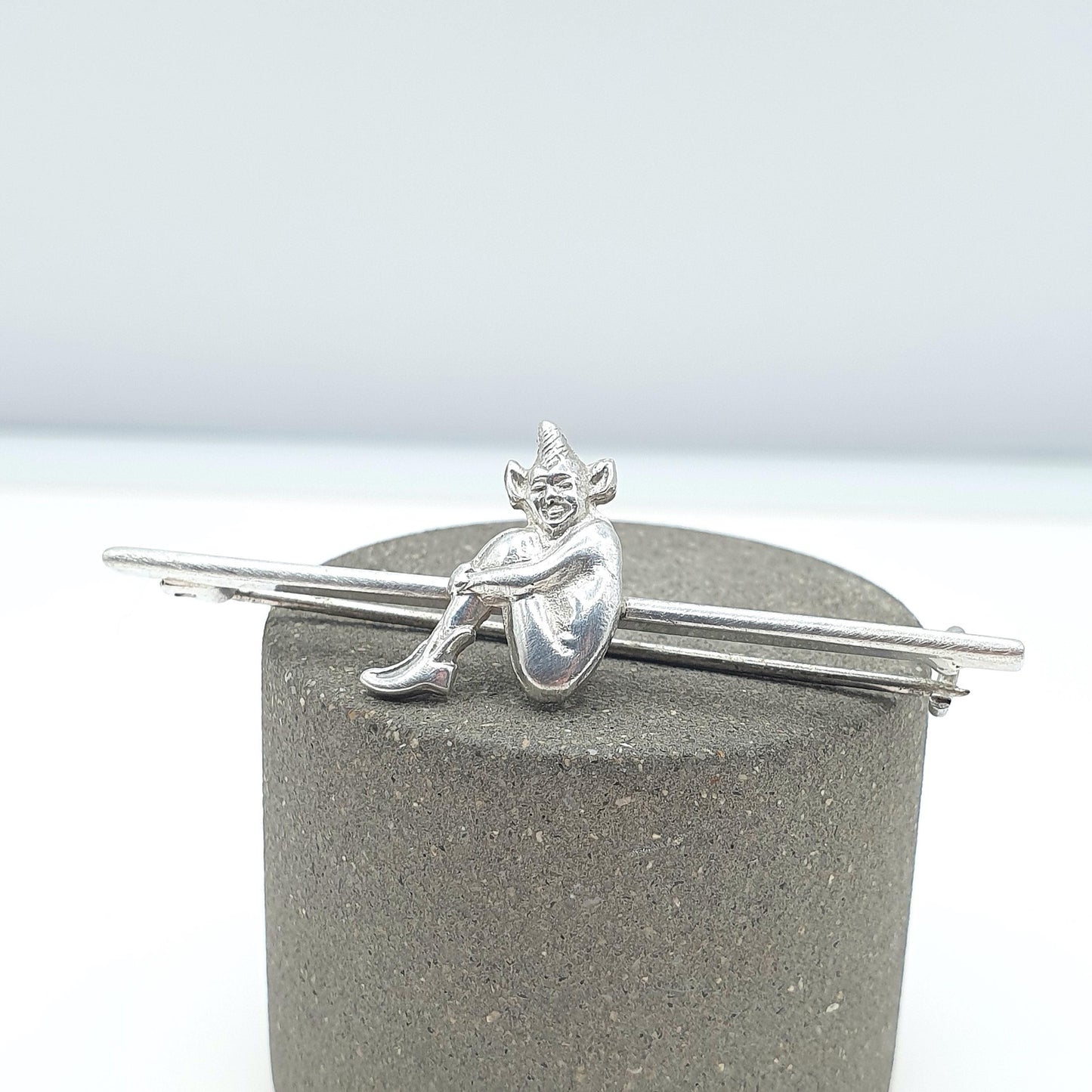 Antique Solid Silver Cornish Imp Brooch Bar Pin Folklore Creature Rare Goblin Mythical Unique Fantasy Womens Men’s Jewellery Jewelry