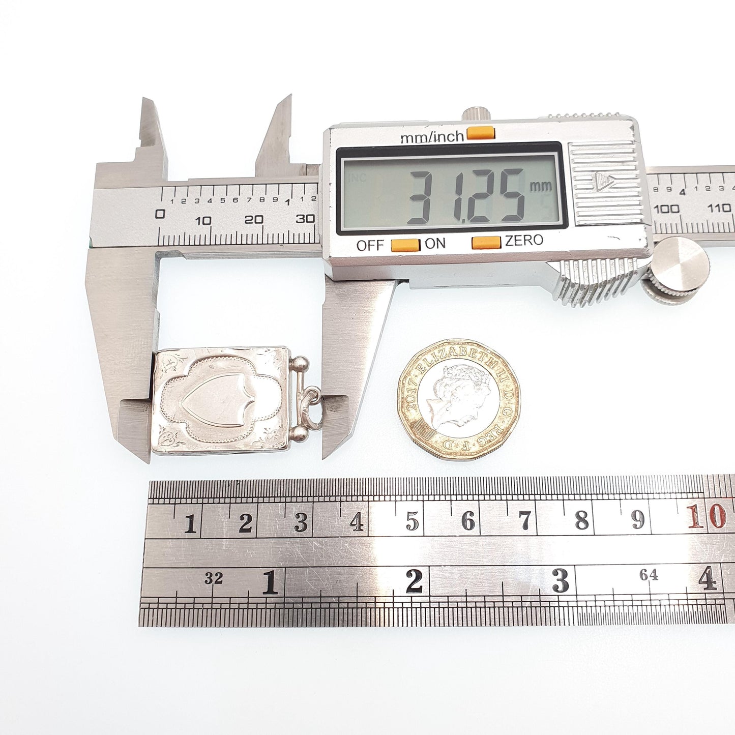 Antique Sterling Silver Locket Rectangular 1900 Hallmarked Solid 925 Shield Front Pendant Photo Vintage Jewelry Jewellery