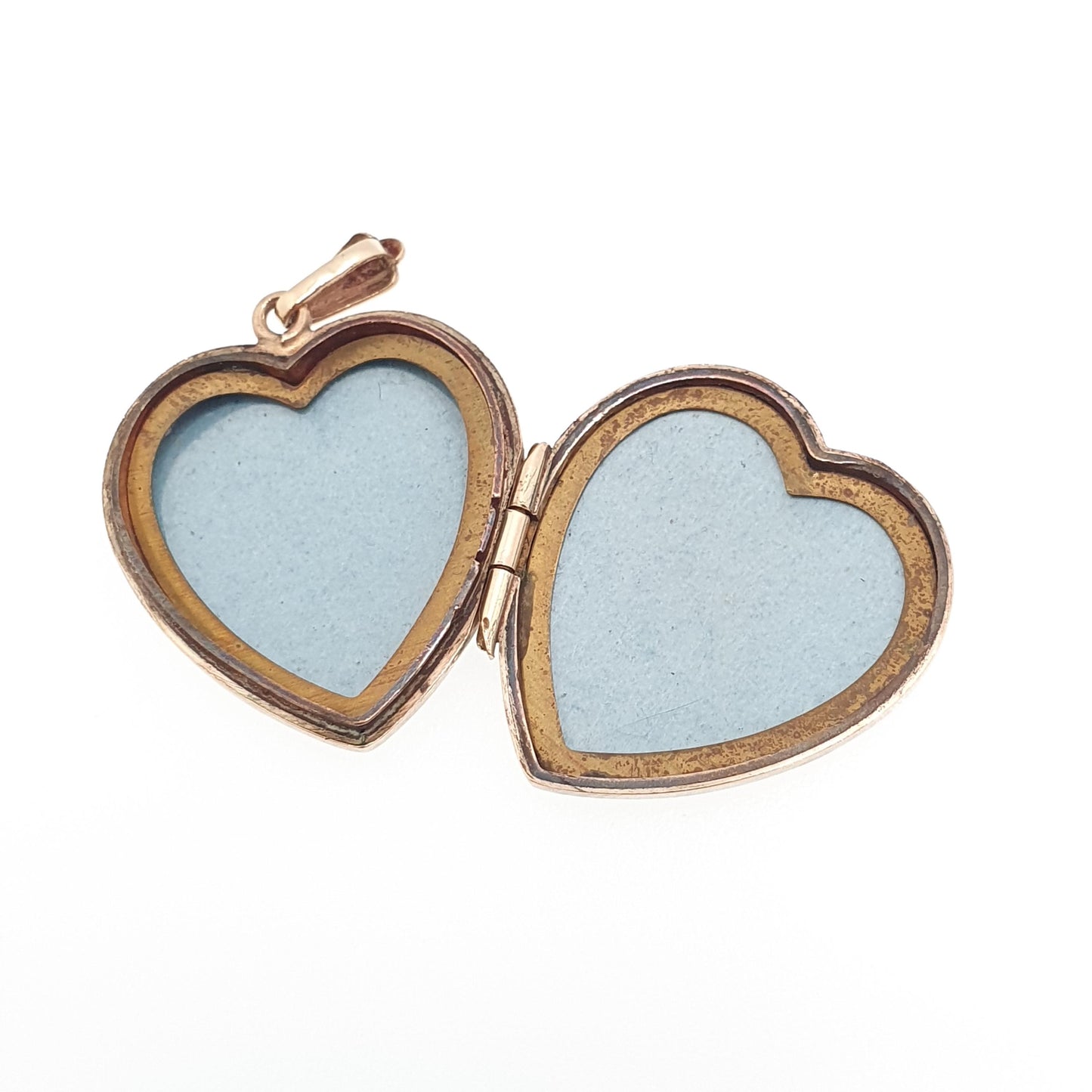 Old Vintage 9ct Gold Heart Locket Gyroscope Solid 9k 375 Pendant Small Cute Fine Estate Gift Back & Front Necklace Jewelry Womens Jewellery