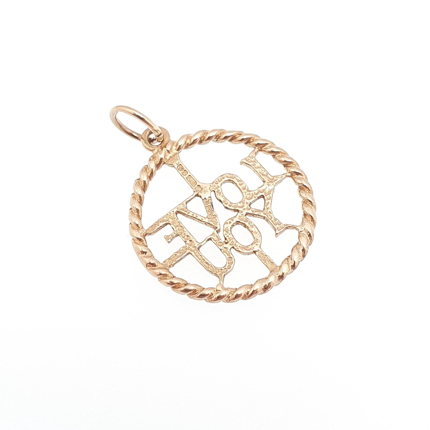 Vintage 9ct Gold I LOVE YOU Charm Pendant Solid 9k 375 Bracelet Necklace Hallmark Gift Romantic Womens Jewelry Jewellery