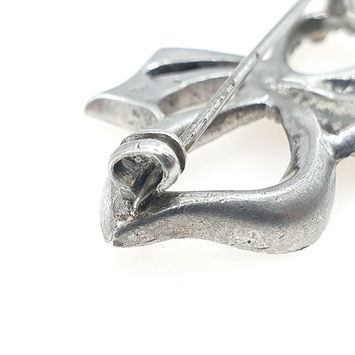 Antique Art Deco Solid Silver Diamond Paste Bow Brooch Cute Gift Special Rare Womens Jewelry Jewellery Vintage