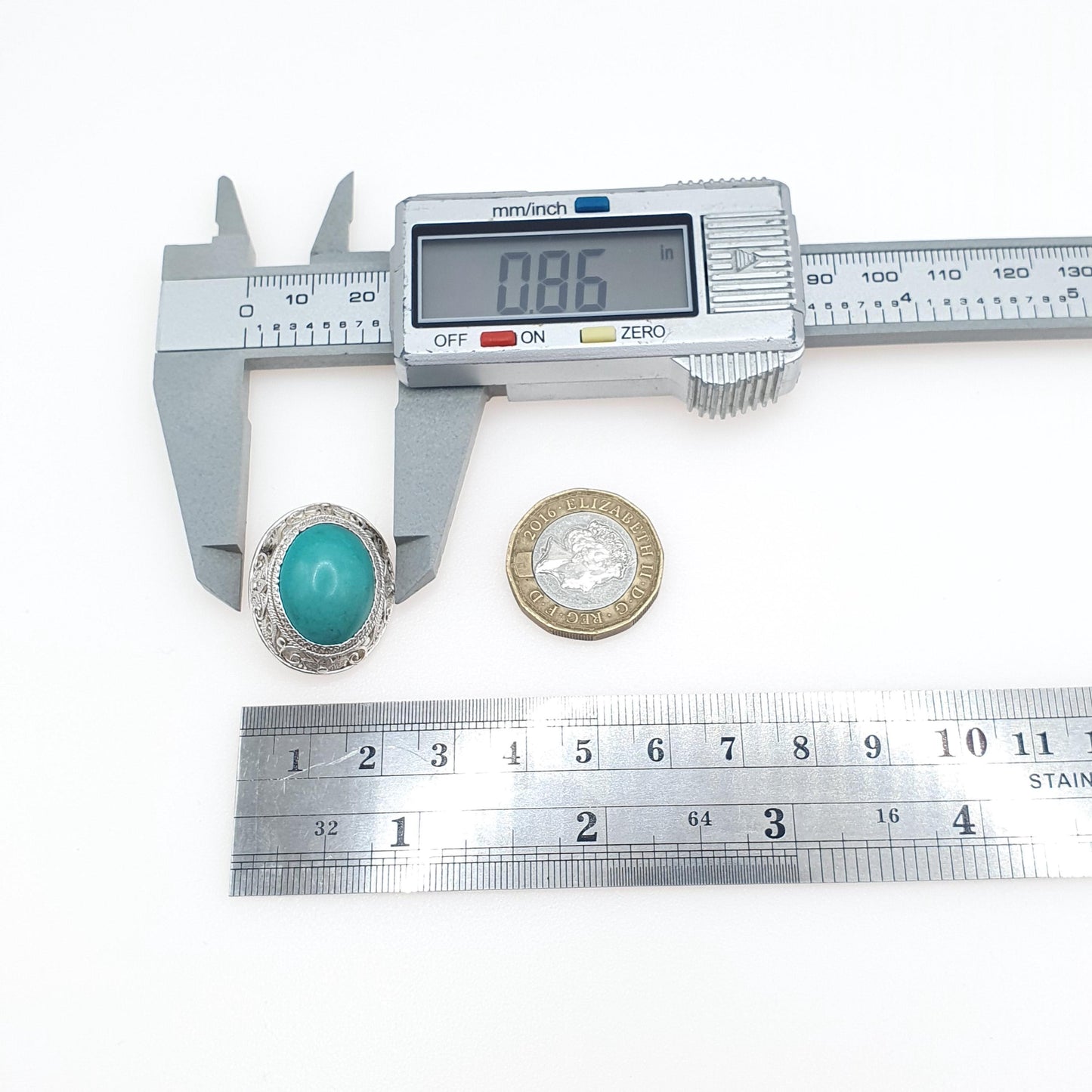 Vintage Solid Silver Turquoise Brooch Chinese Export Origin Filigree Cyan Handmade China Womens Jewelry Jewellery Vintage