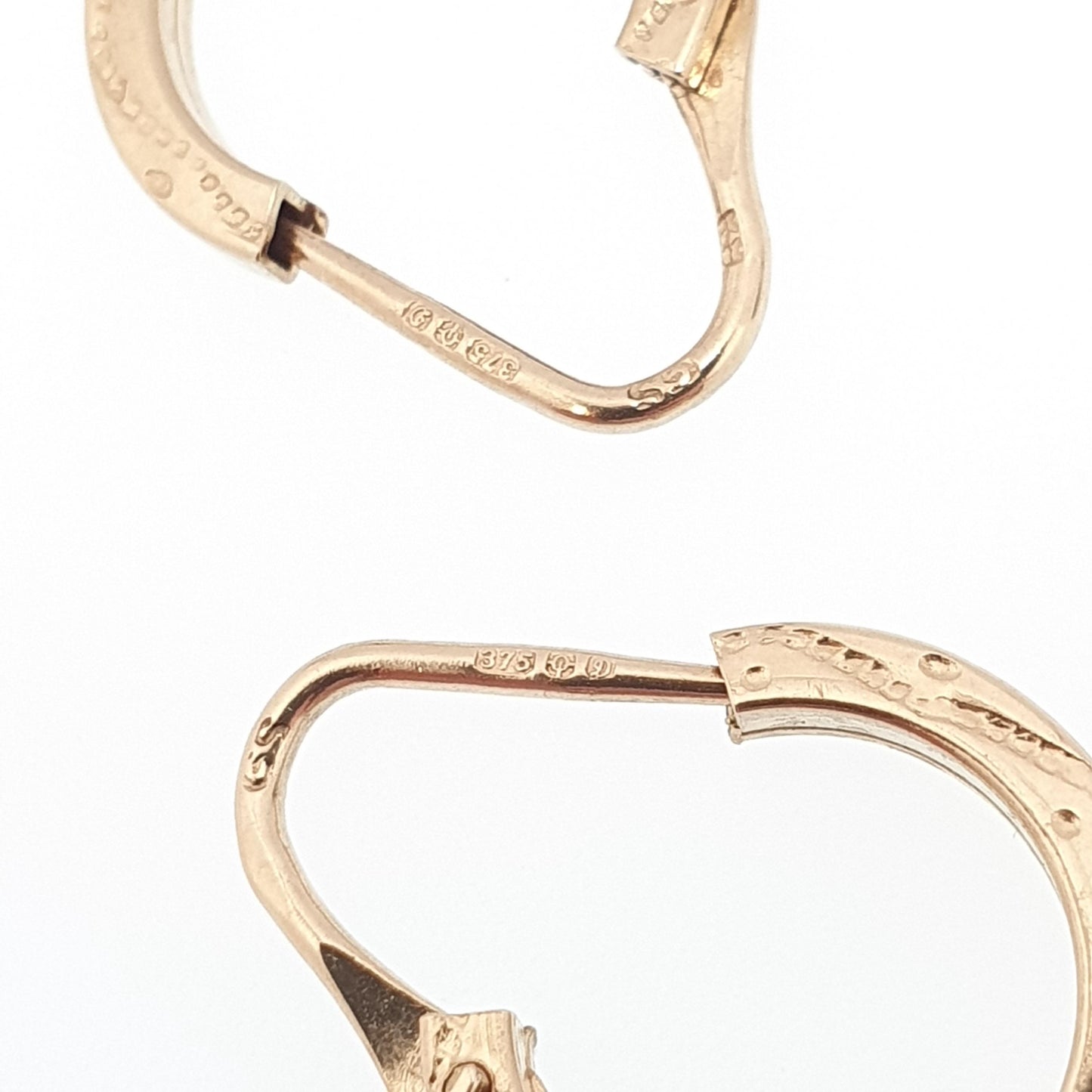 Vintage 9k 9ct Gold Hoop Earrings Gypsy Creole Yellow 9k 9 Carat Retro Womens Jewelry Jewellery
