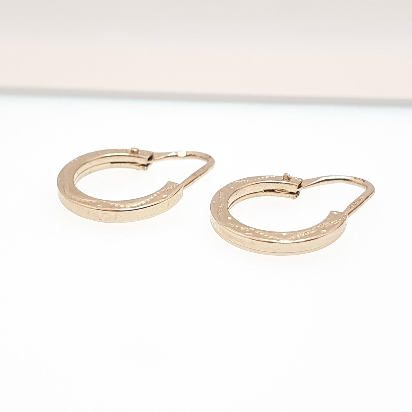 Vintage 9k 9ct Gold Hoop Earrings Gypsy Creole Yellow 9k 9 Carat Retro Womens Jewelry Jewellery