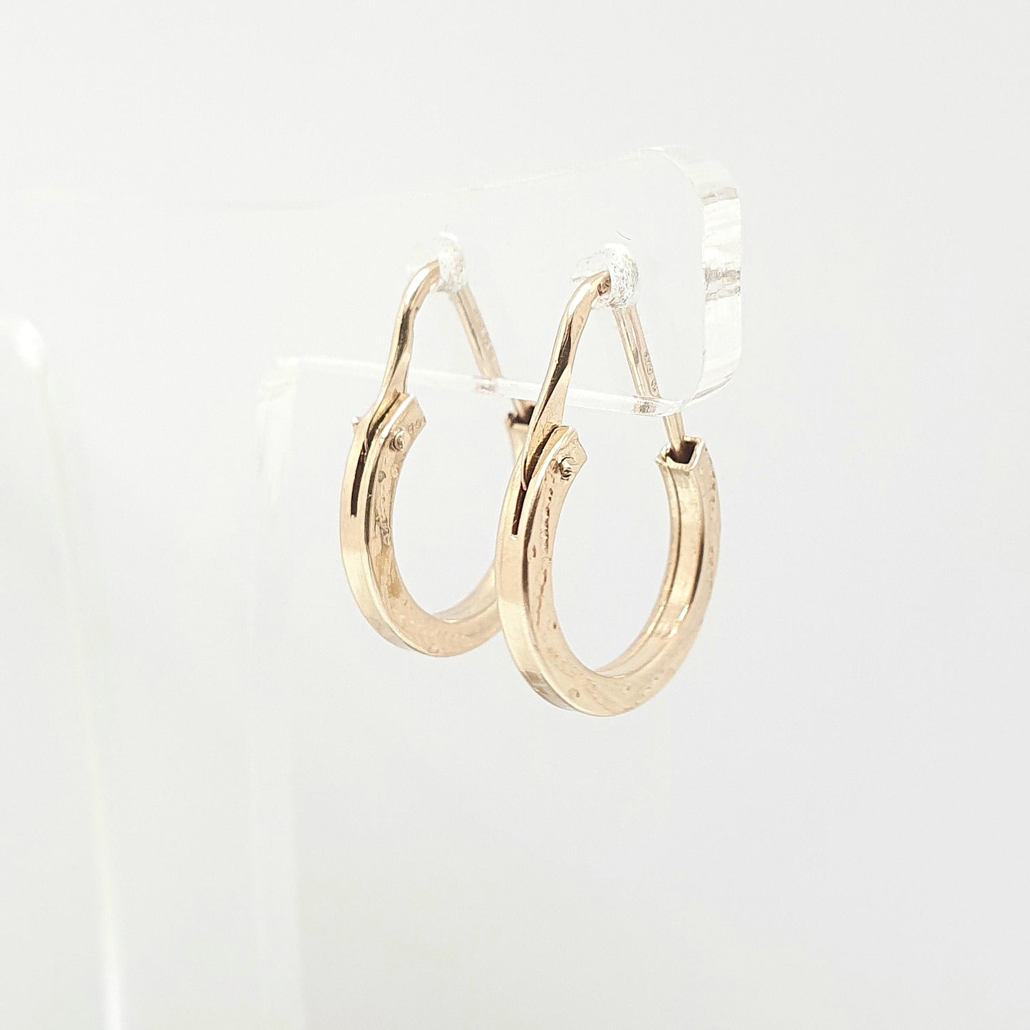 Vintage 9k 9ct Gold Hoop Earrings Gypsy Creole Yellow 9k 9 Carat Retro Womens Jewelry Jewellery