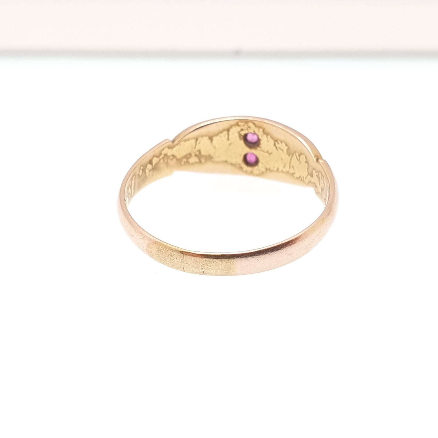 Antique 15ct Rose Gold Ruby Ring Victorian Seed Pearl 1901 Hallmark Solid 625 15 Carat Edwardian Vintage Jewelry Jewellery