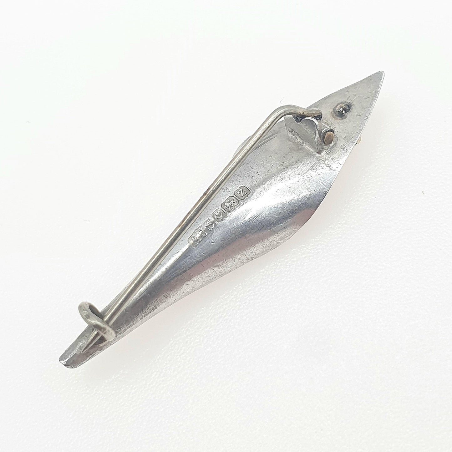 Antique Sterling Silver Diamond Paste Flower Brooch Floral Lily Shape Vintage Womens Unisex Jewelry Jewellery