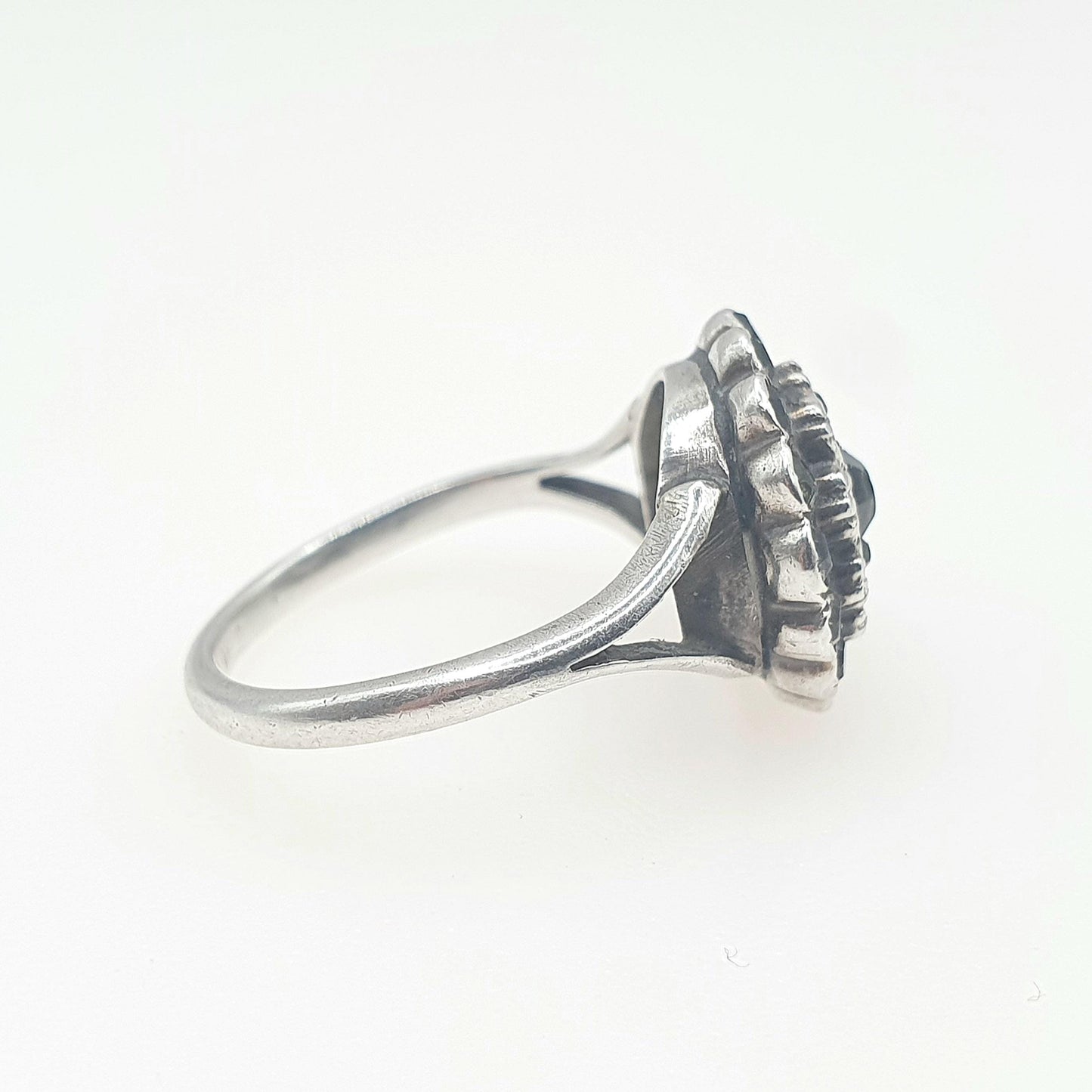 Antique Victorian Solid Silver Diamond Paste Ring Cluster Statement Vintage Jewelry UKL US5.75 Mens Jewellery Unisex Womens UKQ US8.25