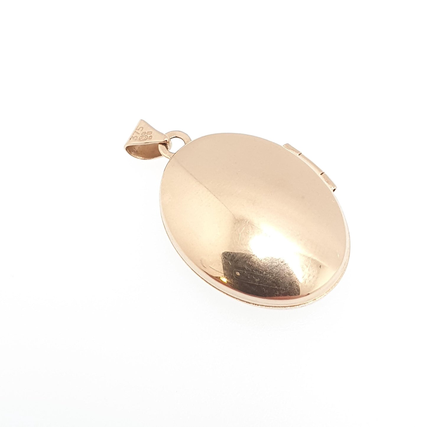 Vintage Solid 9ct 9k Gold Locket Oval All 375 9 Carat Gold Flower Embossed Necklace Photo Picture Pendant