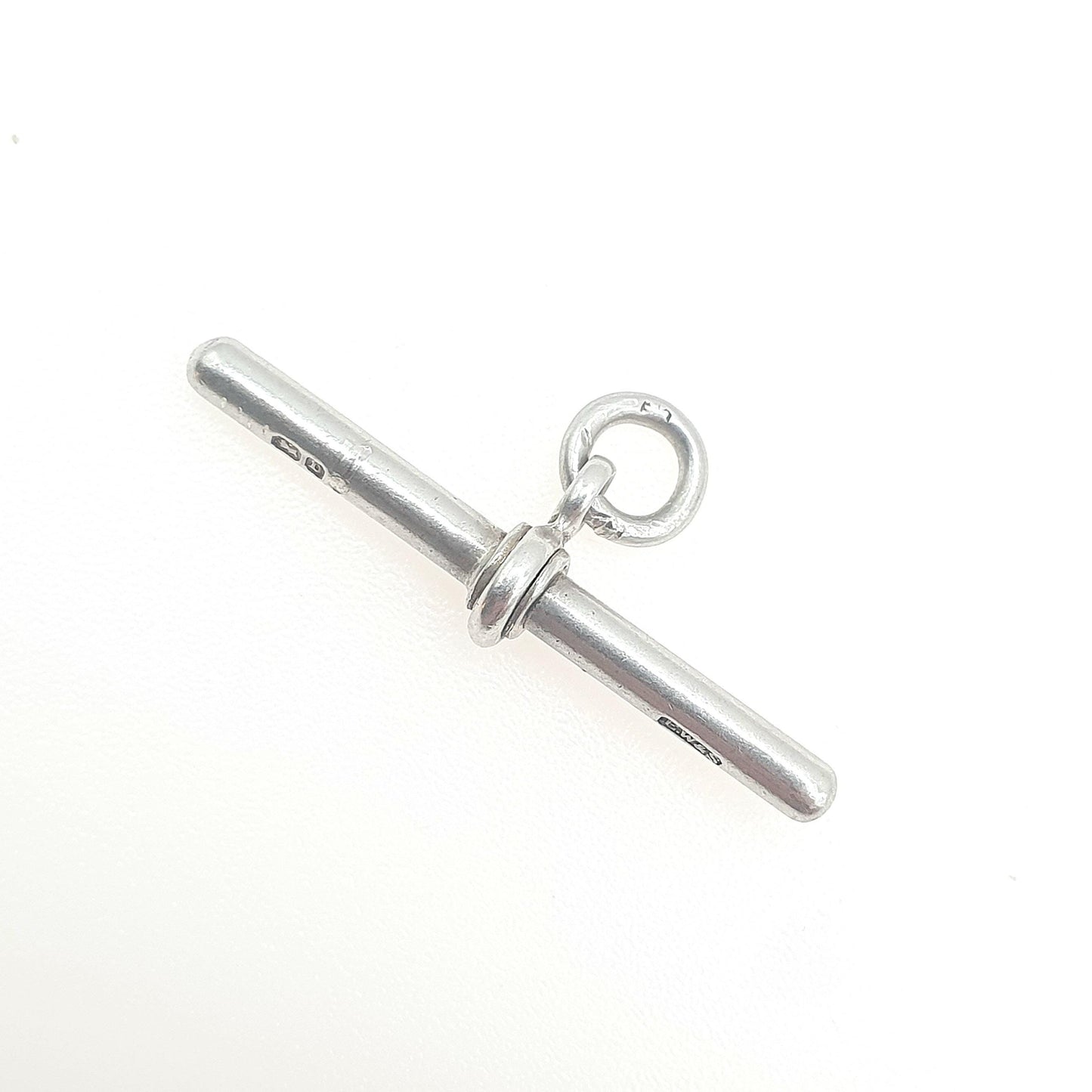 Antique Victorian Sterling Silver T Bar Pendant Albert Chain Charm Necklace Vintage Mens Womens Jewelry Jewellery